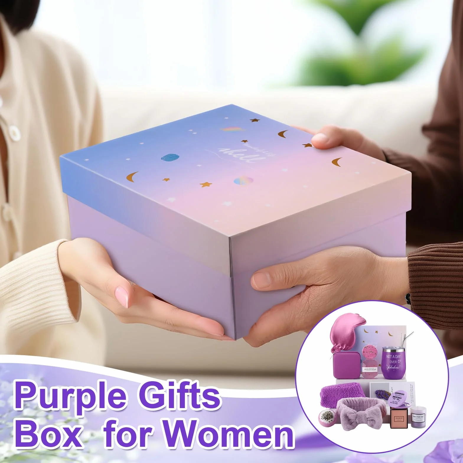 Nuogo Juego de 13 cestas de regalo de Navidad para mujer, regalo de cumpleaños, spa, cesta de regalo para mujeres, espejos, calcetines, vaporizadores, joyero, bata de baño para mamá, novia, esposa