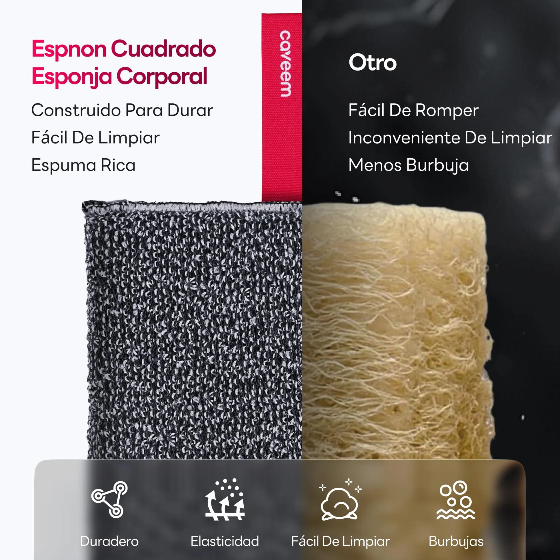 Esponja Exfoliante Corporal 2pcs para Baño y Ducha