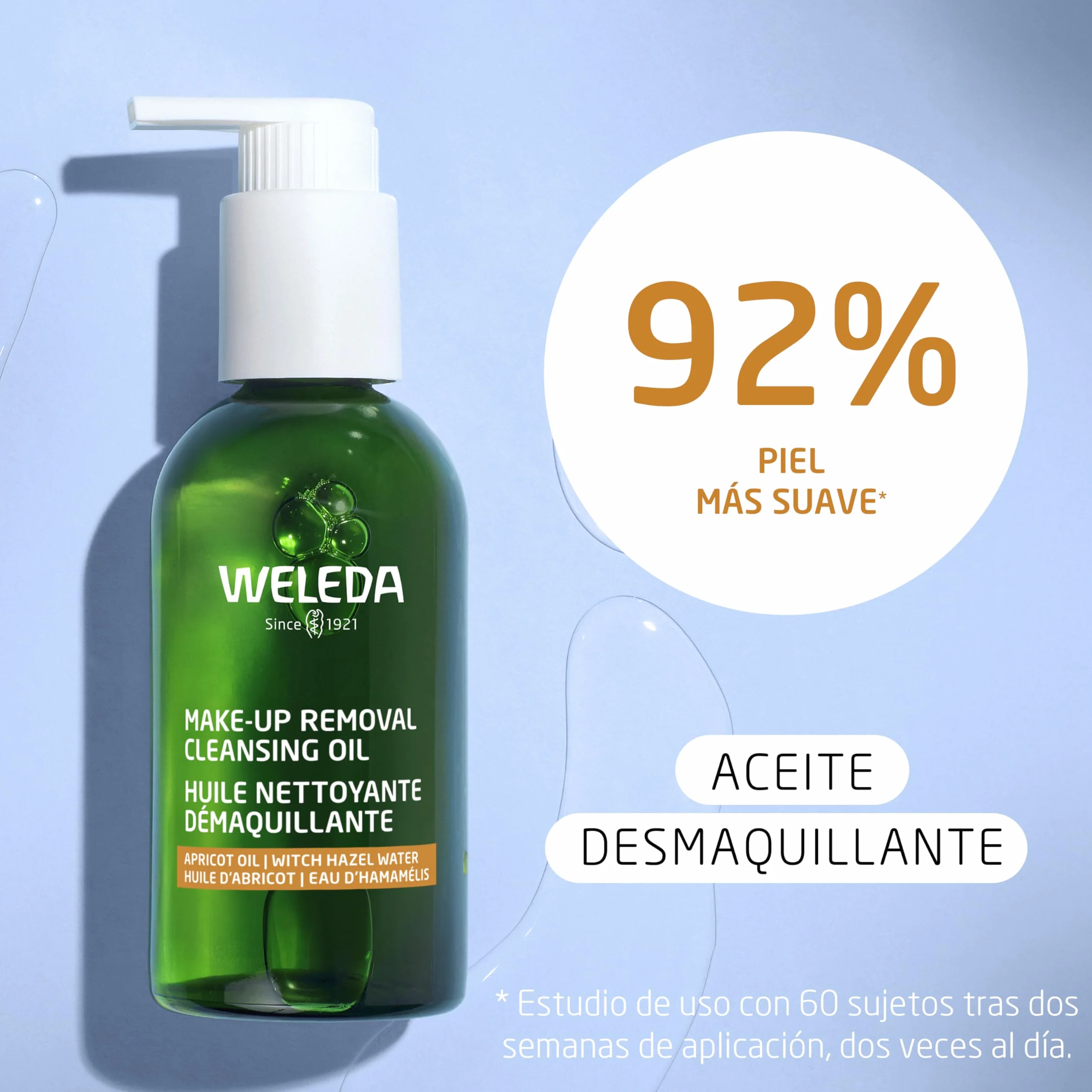 Weleda Aceite Limpiador Desmaquillante 150 ml para Rostro y Ojos