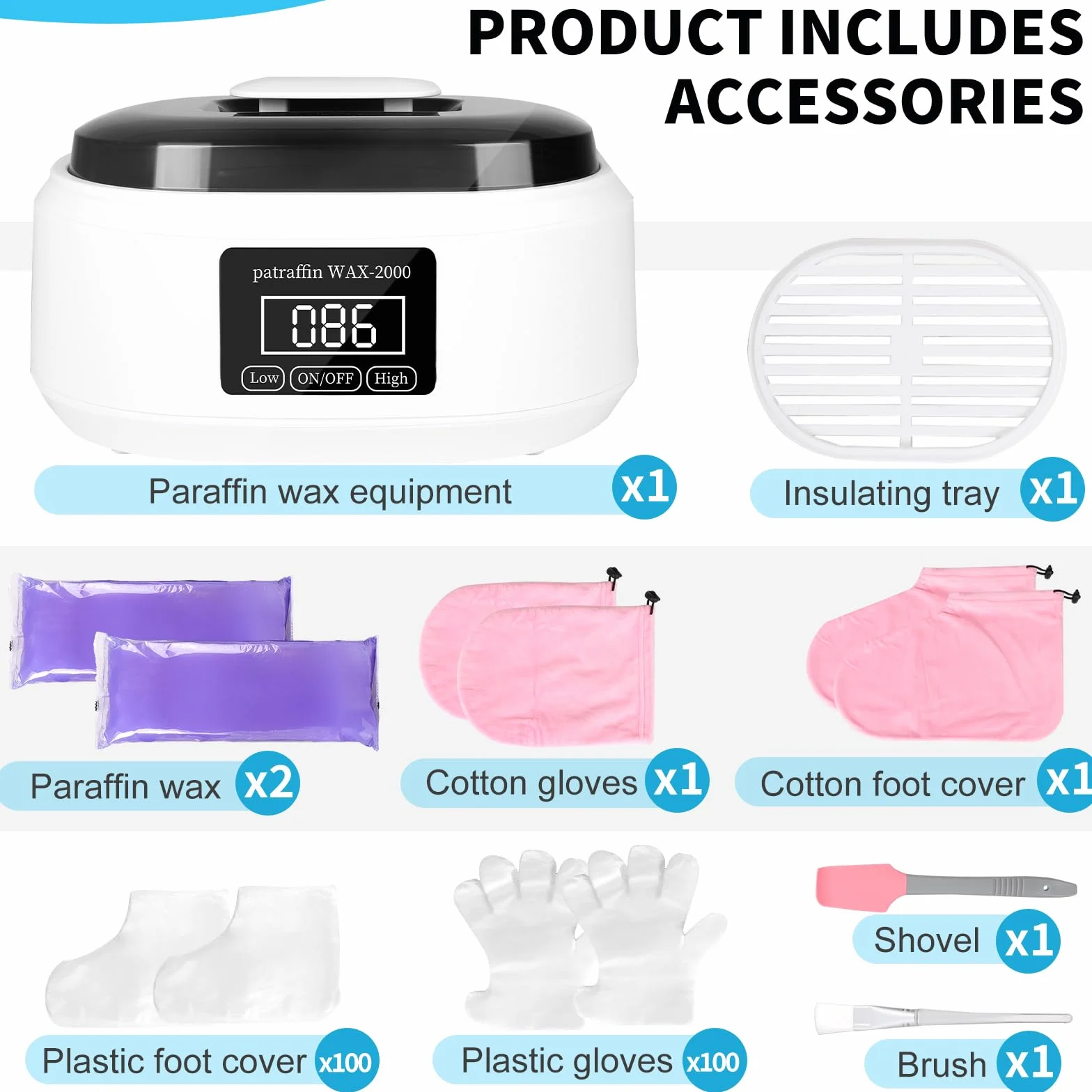 SWAWIS Baño de Parafina para Manos y Pies 3500 ml con 900g Cera y Accesorios