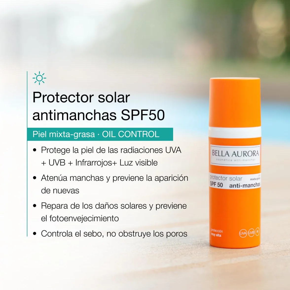 Bella Aurora Protector Solar Facial Antimanchas SPF 50+ 50 ml