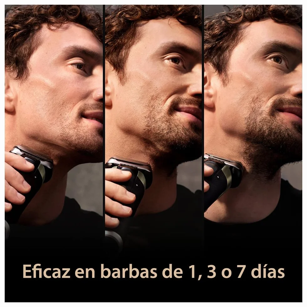 Braun Series 9 Pro+ Afeitadora Eléctrica Hombre, Máquina de Afeitar Barba con Base de Carga Y Funda de Viaje, en Seco Y en Mojado, 60 Min de Autonomía, 9517S, Plata