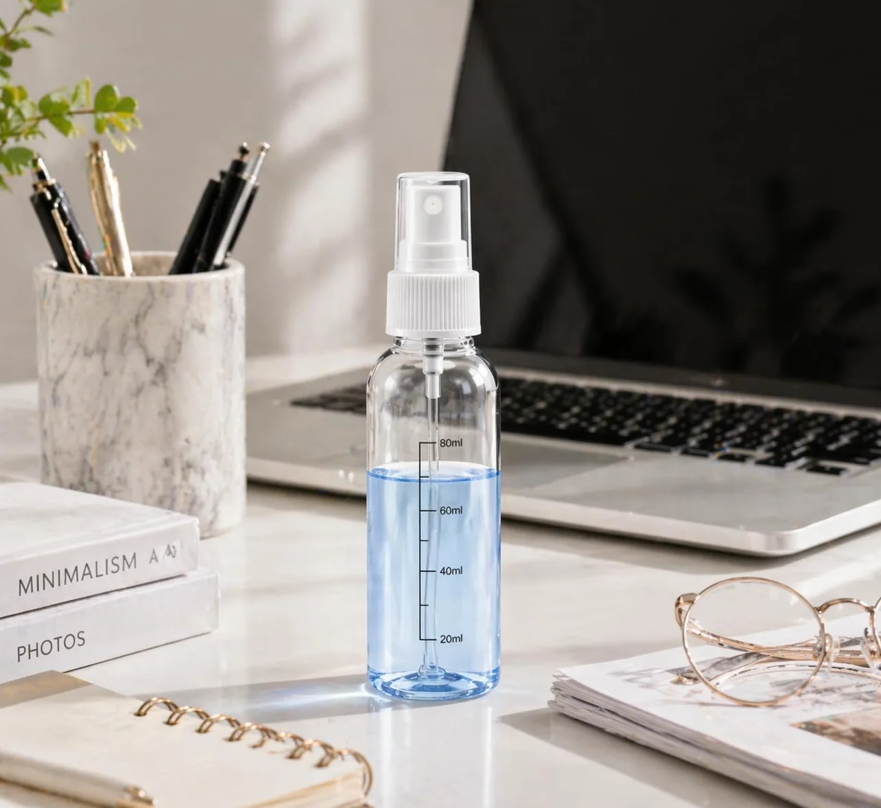 Bote spray pulverizador transparente 5PCS 100ML botellas PET atomizador perfume viaje vacío niebla fina recargable