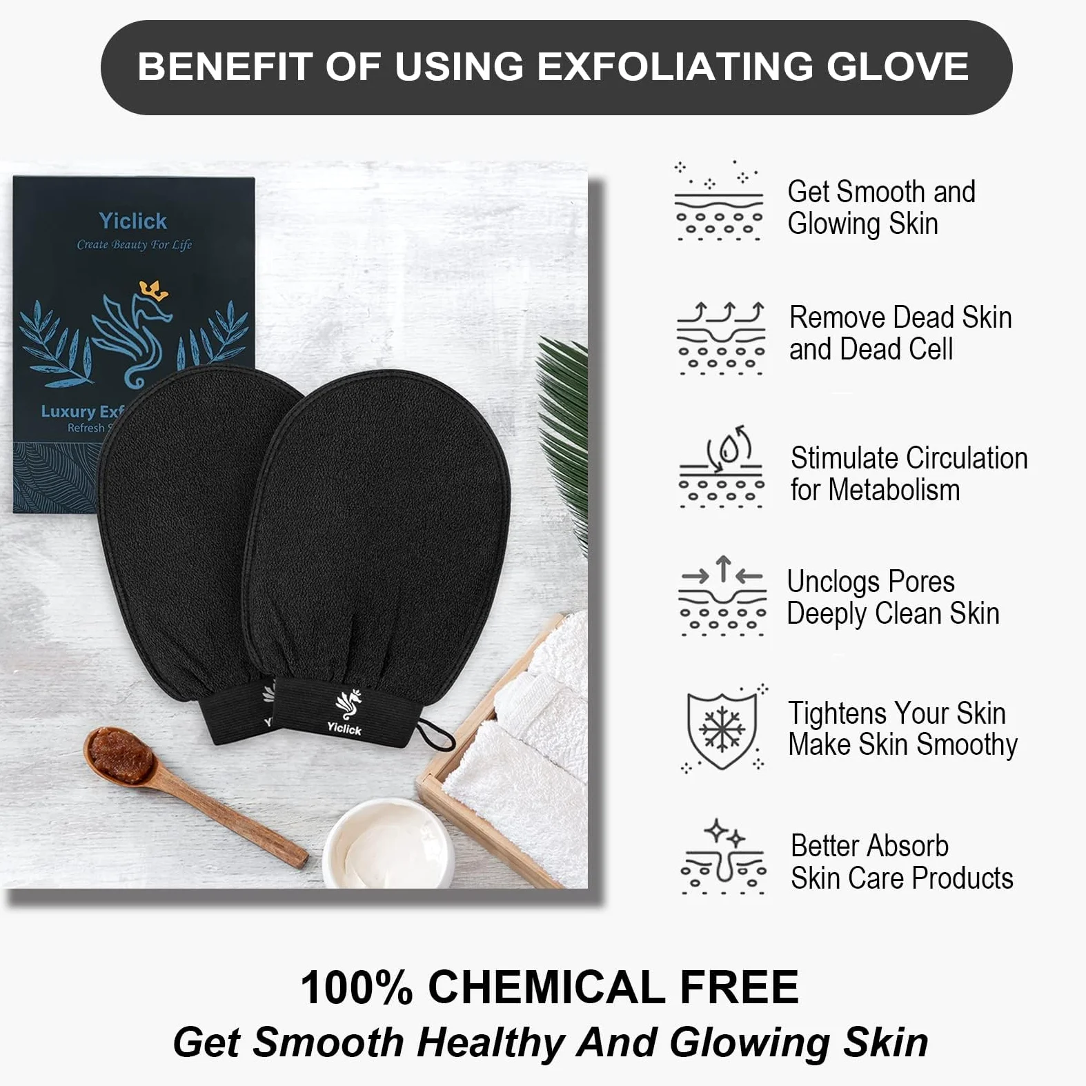 Guantes exfoliantes coreanos 2 piezas, exfoliante corporal para baño ducha exfoliante manopla exfoliación, exfoliante corporal, guante removedor de piel muerta para mujeres hombres