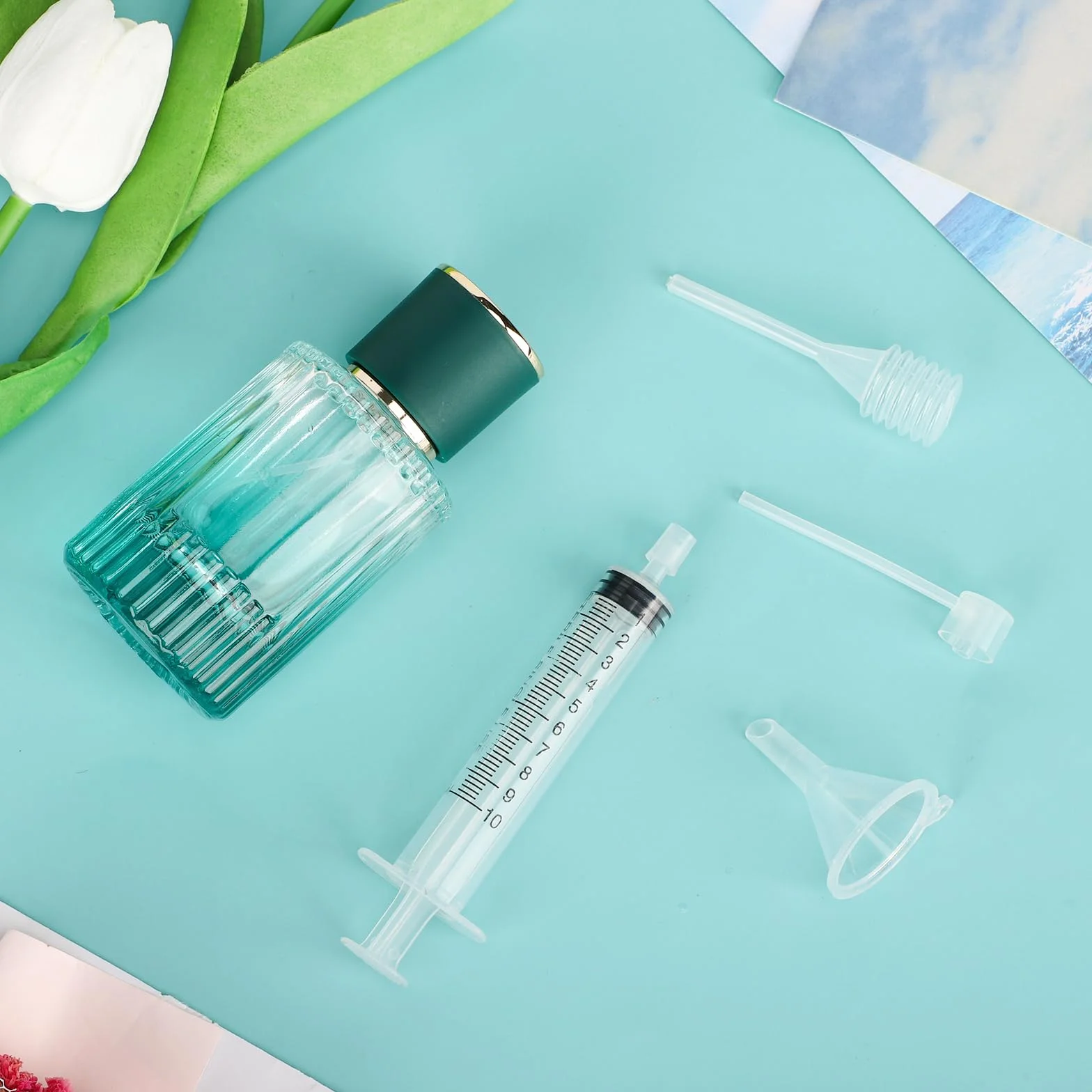 Segbeauty Bomba Dispensadora de Perfume 10ml Jeringa de Plastico Embudo Transparente Pipetas Herramienta de Transferencia