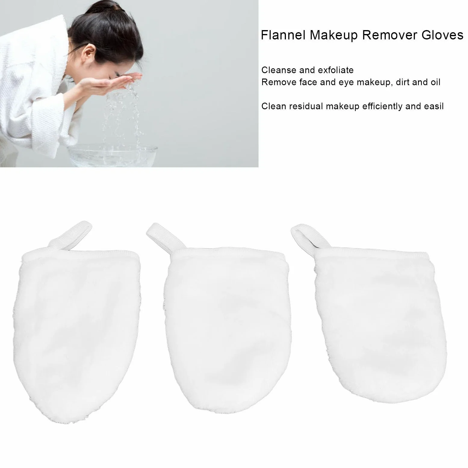 de Maquillaje, 3 Piezas, Desmaquillantes de Franela, Toalla Exfoliante, Limpieza de Maquillaje para Pintalabios