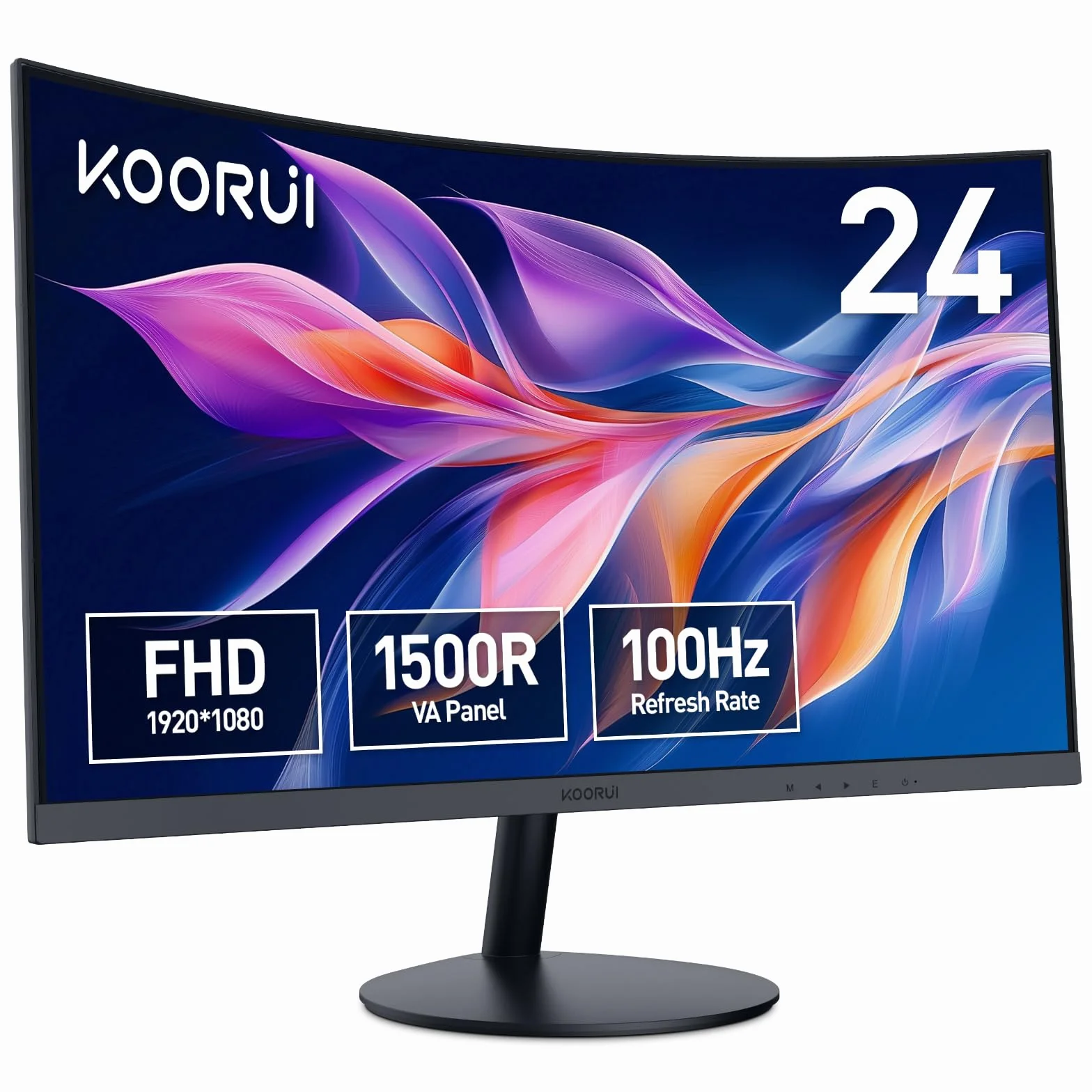 KOORUI 23.6 Pulgadas Monitor Curvo Full HD VA 100Hz 1920x1080 3000:1 3ms 1500R