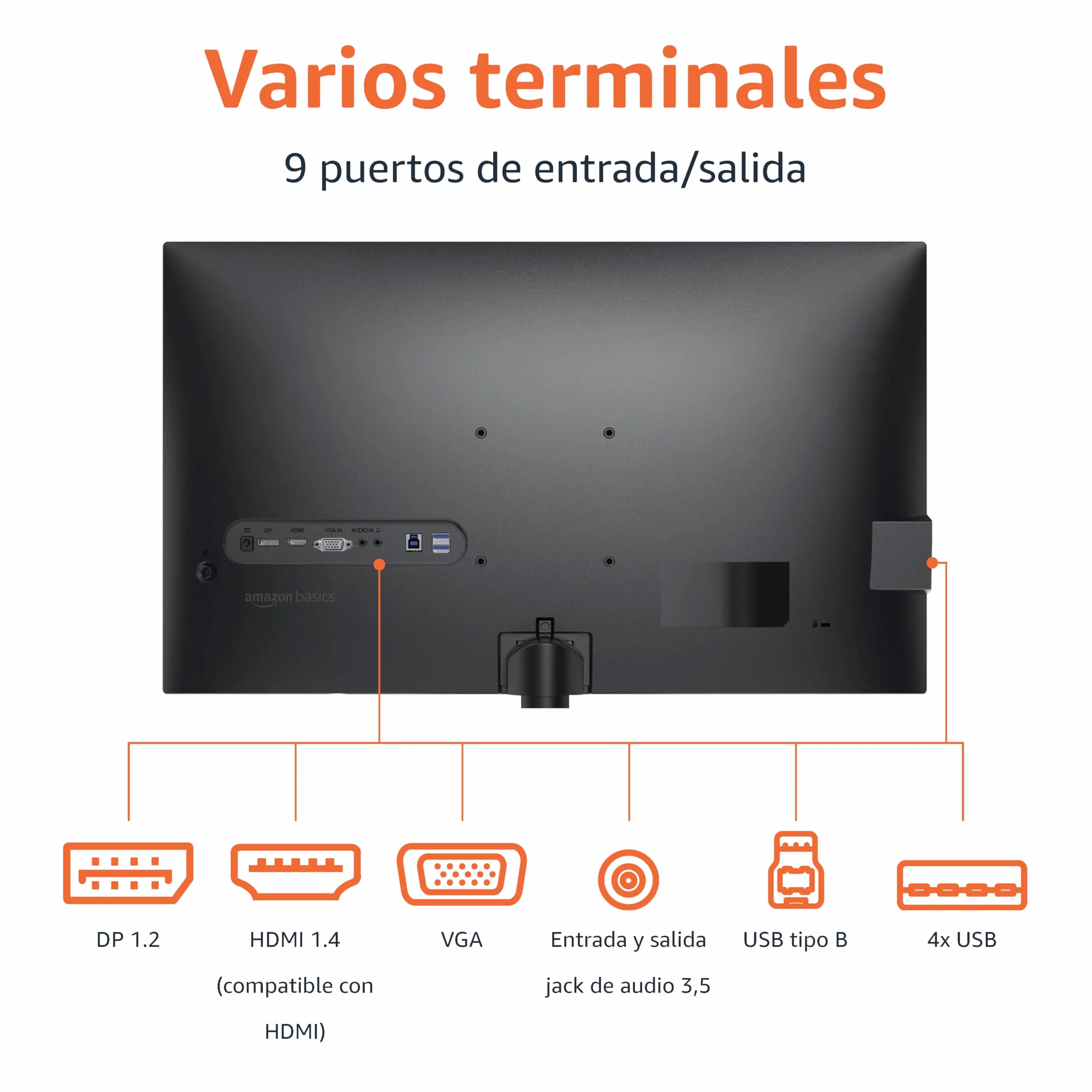 Amazon Basics Monitor 27" 68.6 cm FHD 1080p 100 Hz VESA Altavoces Integrados Negro