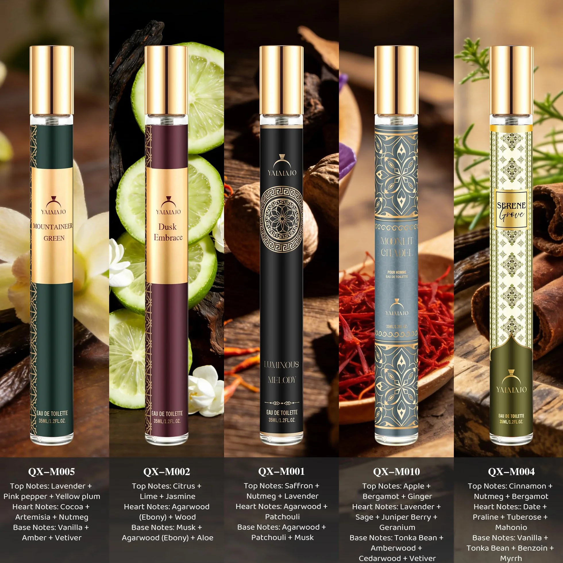 Perfume para hombre Eau de Parfum pack 10 unidades set viaje larga duración