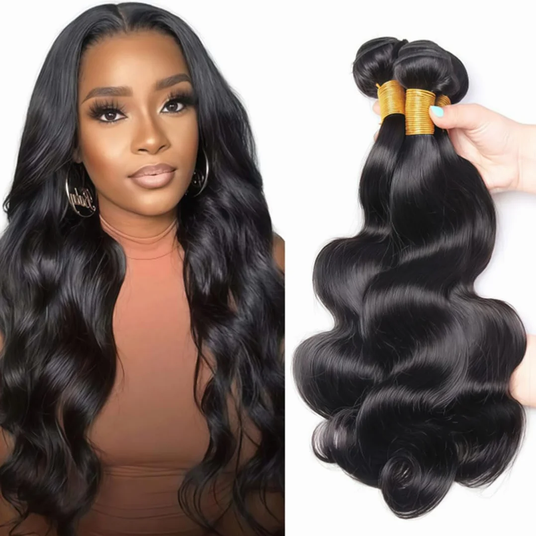 Extensiones de pelo humano sin procesar, extensiones de pelo humano sin procesar, doble trama #1B, color negro natural, 3 paquetes por paquete, 150 g, 18, 20 y 22 pulgadas