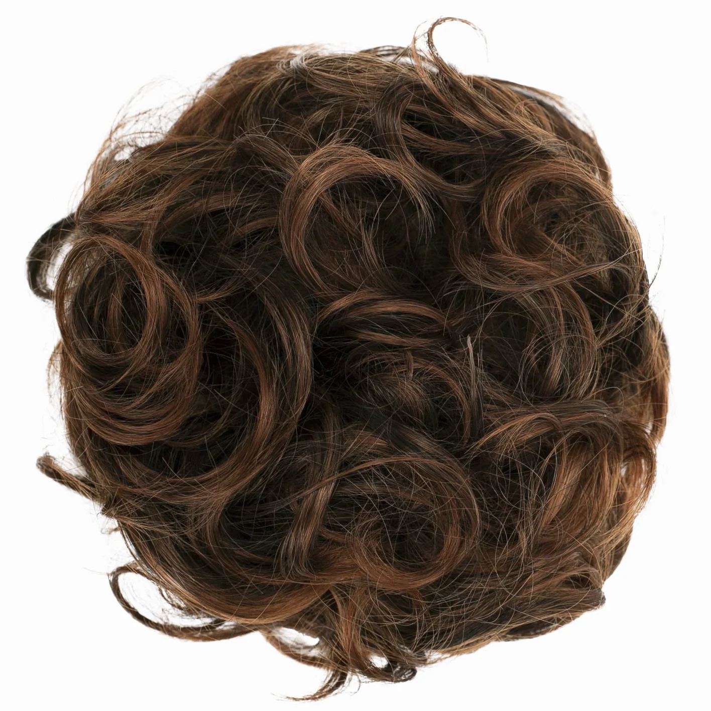 CAISHA XL Postizo Coletero Lazo Para El Pelo Voluminoso Ondulado Cabello Sintético Mezcla Marrón