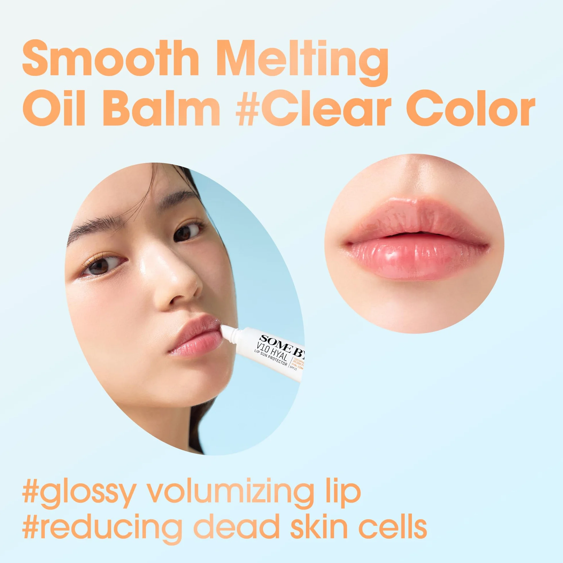 SOME BY MI V10 Hyal Lip Sun Protector Clear Pack de 2 13g Bálsamo labial coreano SPF 15
