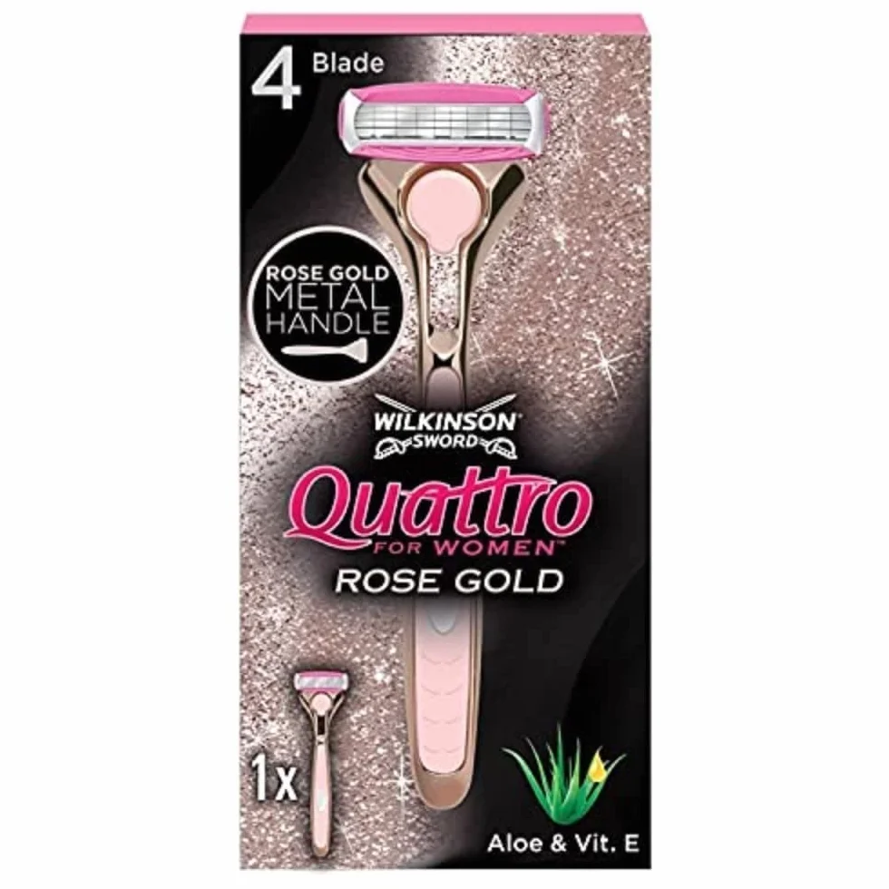 Wilkinson Sword Quattro Navaja para mujer oro rosa