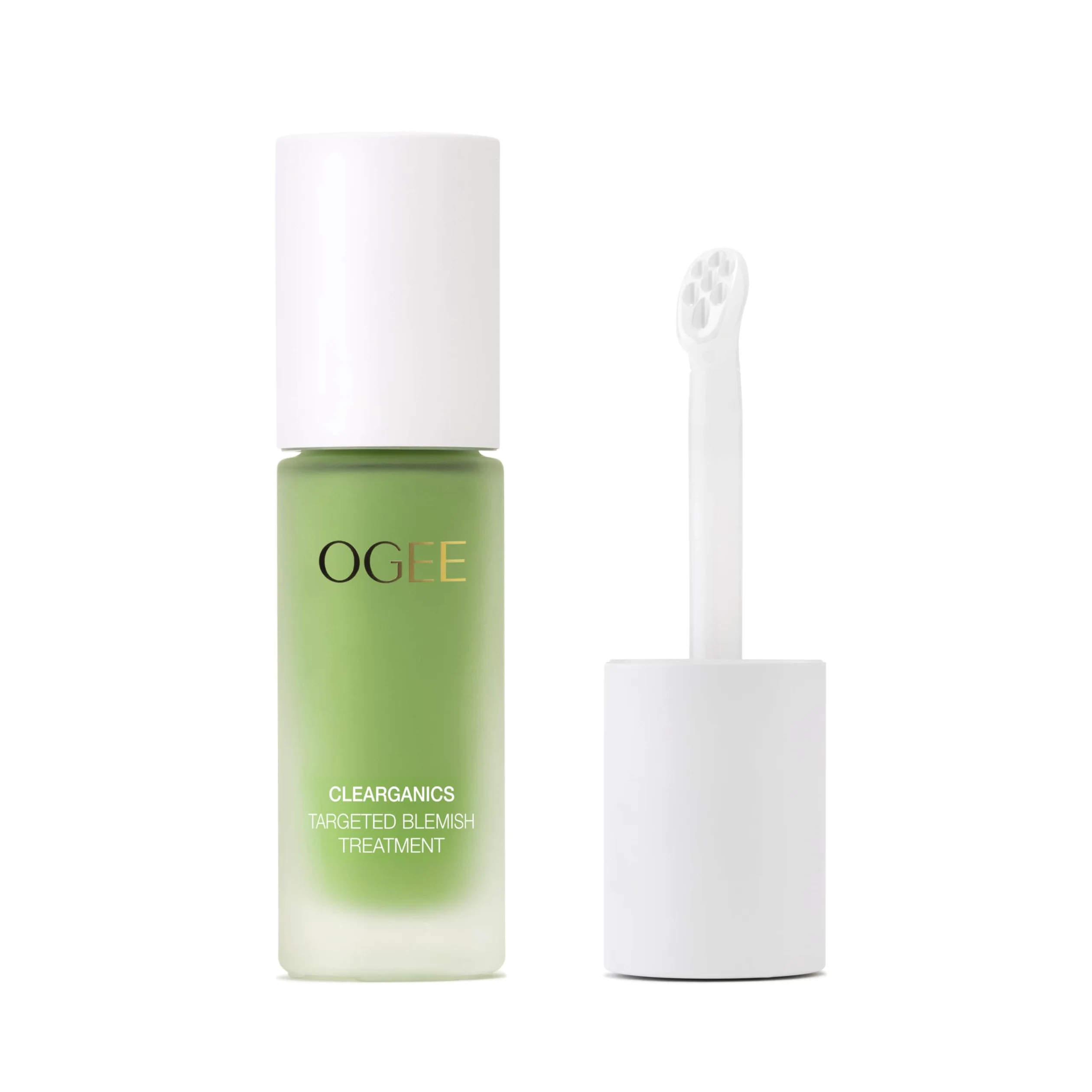 Ogee Tratamiento de acné a base de plantas para la cara con ácido salicílico, tratamiento específico para las manchas del acné con punta de aplicación de cerámica calmante