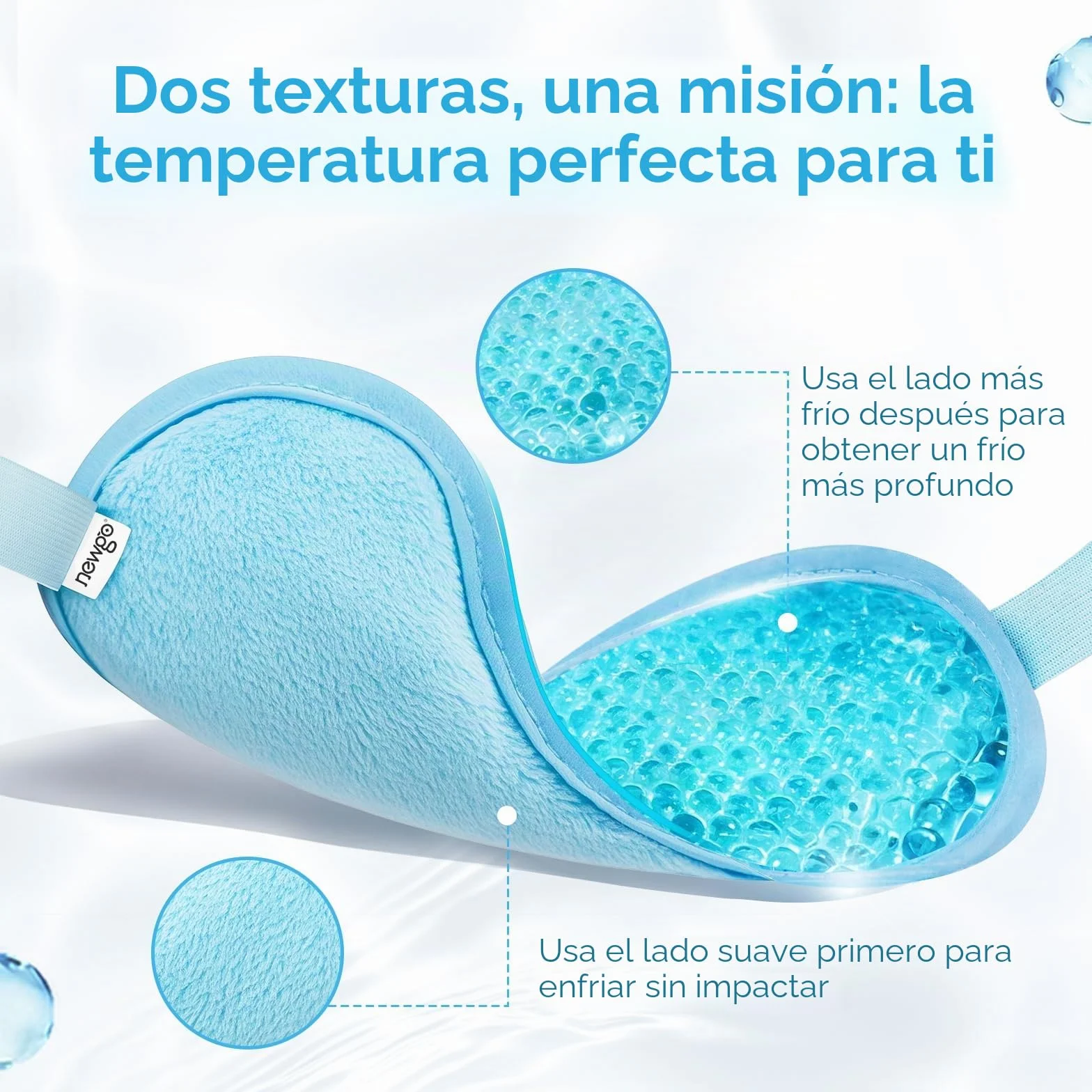 NEWGO Antifaz Gel Frío Ojos Máscara para Dormir Fría o Caliente para Ojos Hinchados Migrañas