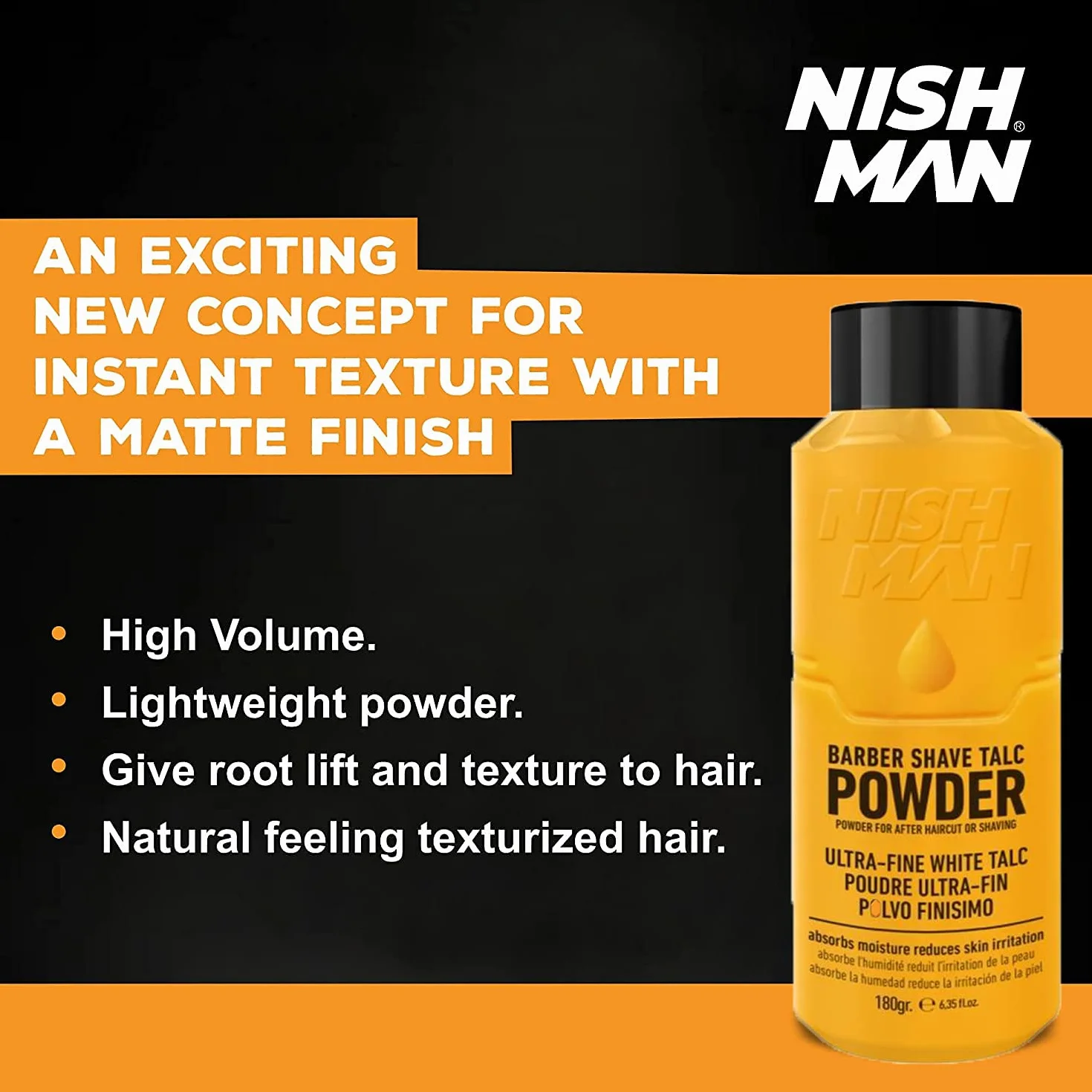 NISHMAN Barber Shave Talk Polvo 180g - Polvo de Afeitado para Barberos