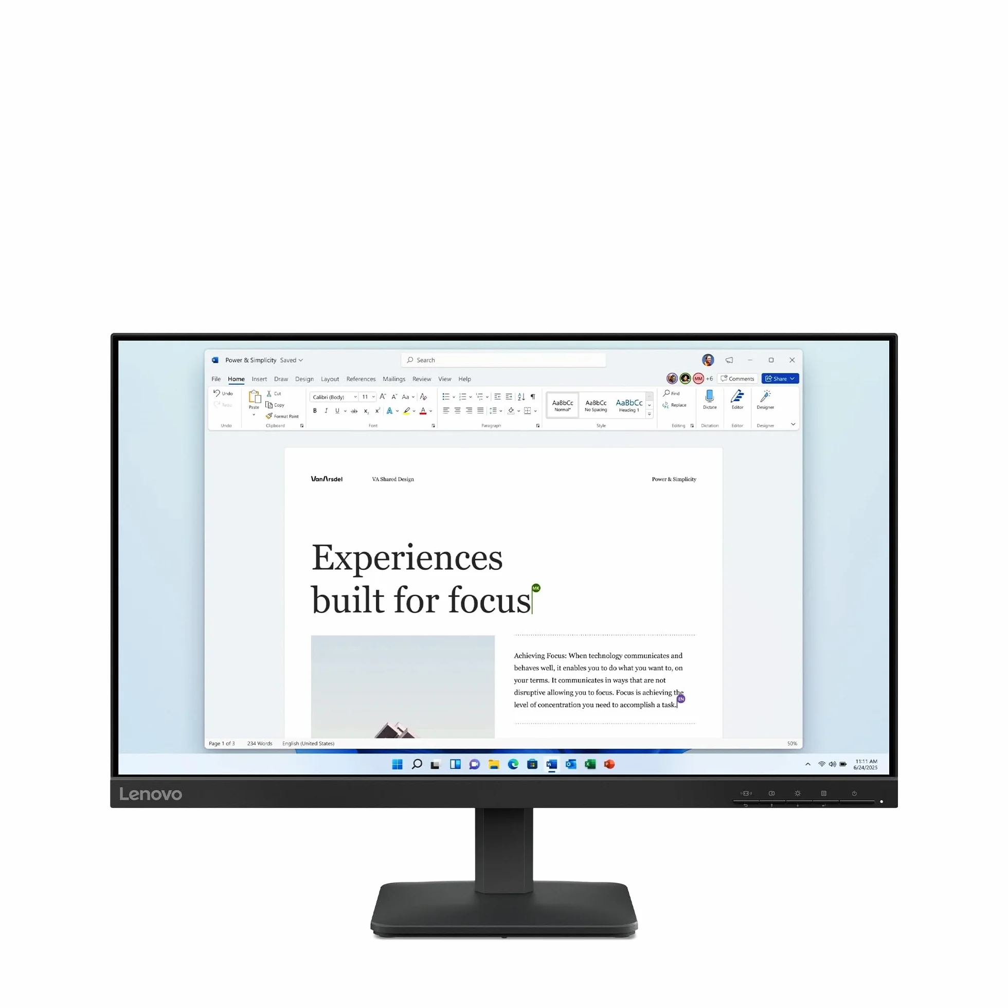 Lenovo L24-4e Monitor FHD 23.8" IPS 1920x1080 48-100Hz 4ms HDMI VGA VESA 100x100mm Inclinación Negro