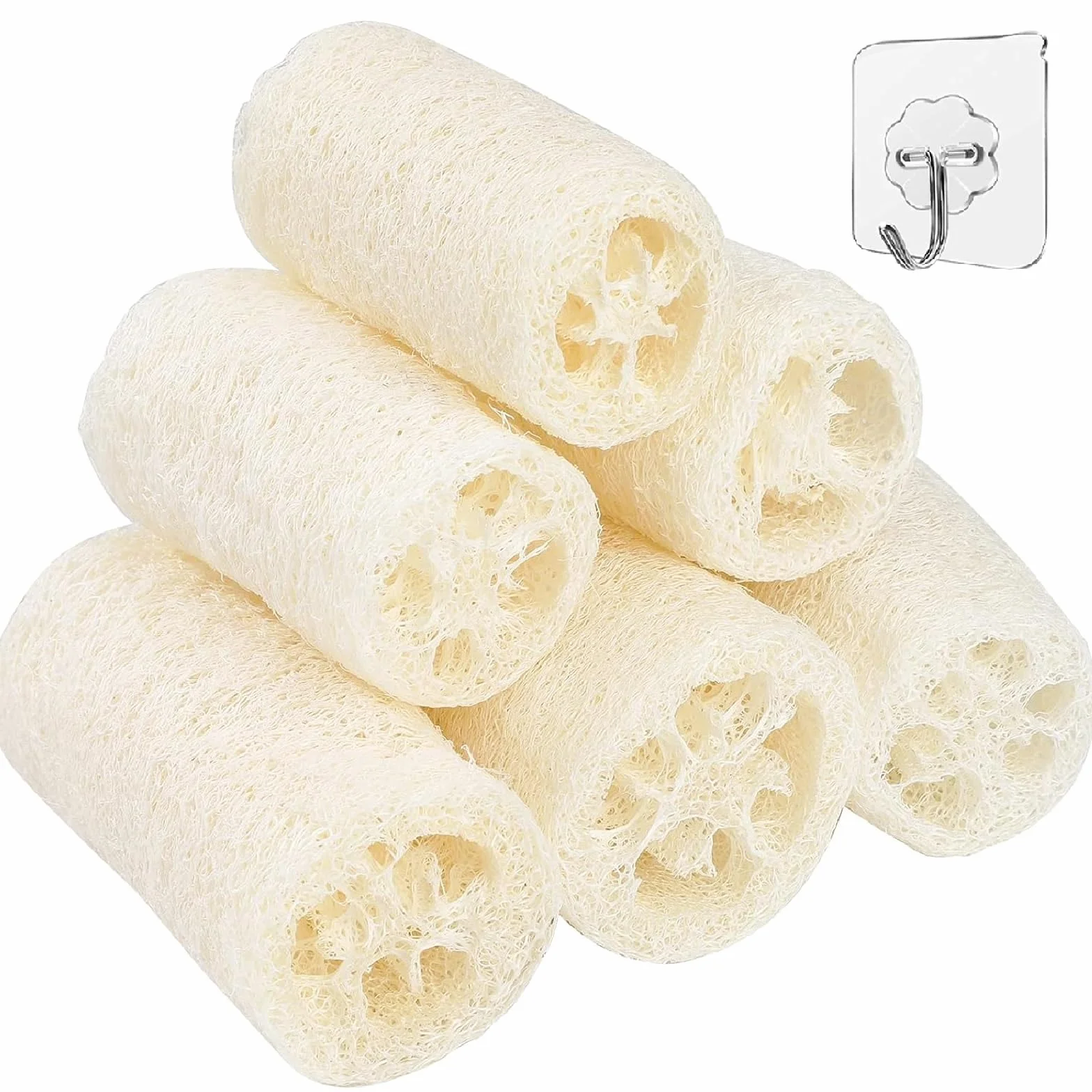 Loofah Natural Scrubber 6 Piezas Esponjas de Luffa Naturales 10cm Limpieza Cocina Baño