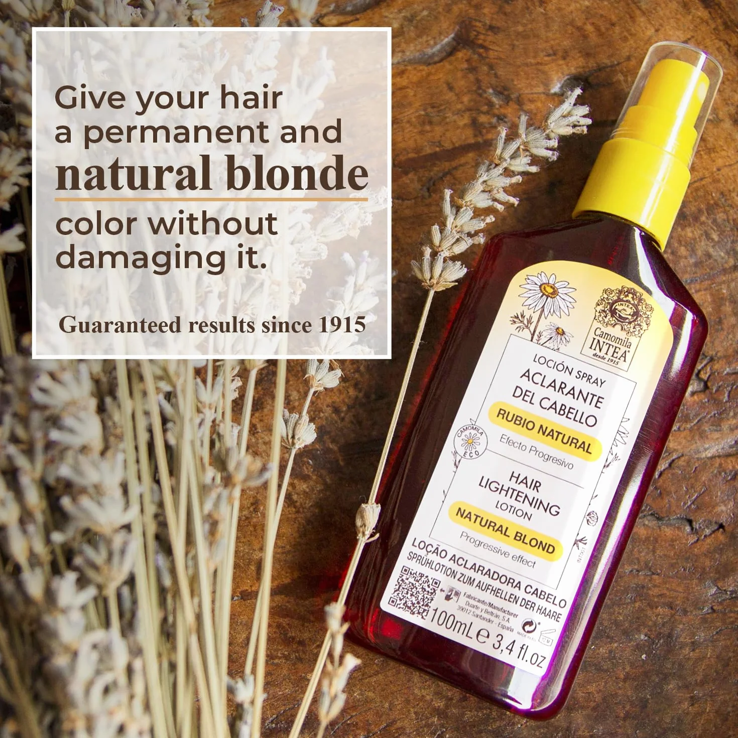 Camomila Intea Loción aclarador de cabello Rubio Natural con extracto de manzanilla 100 ML