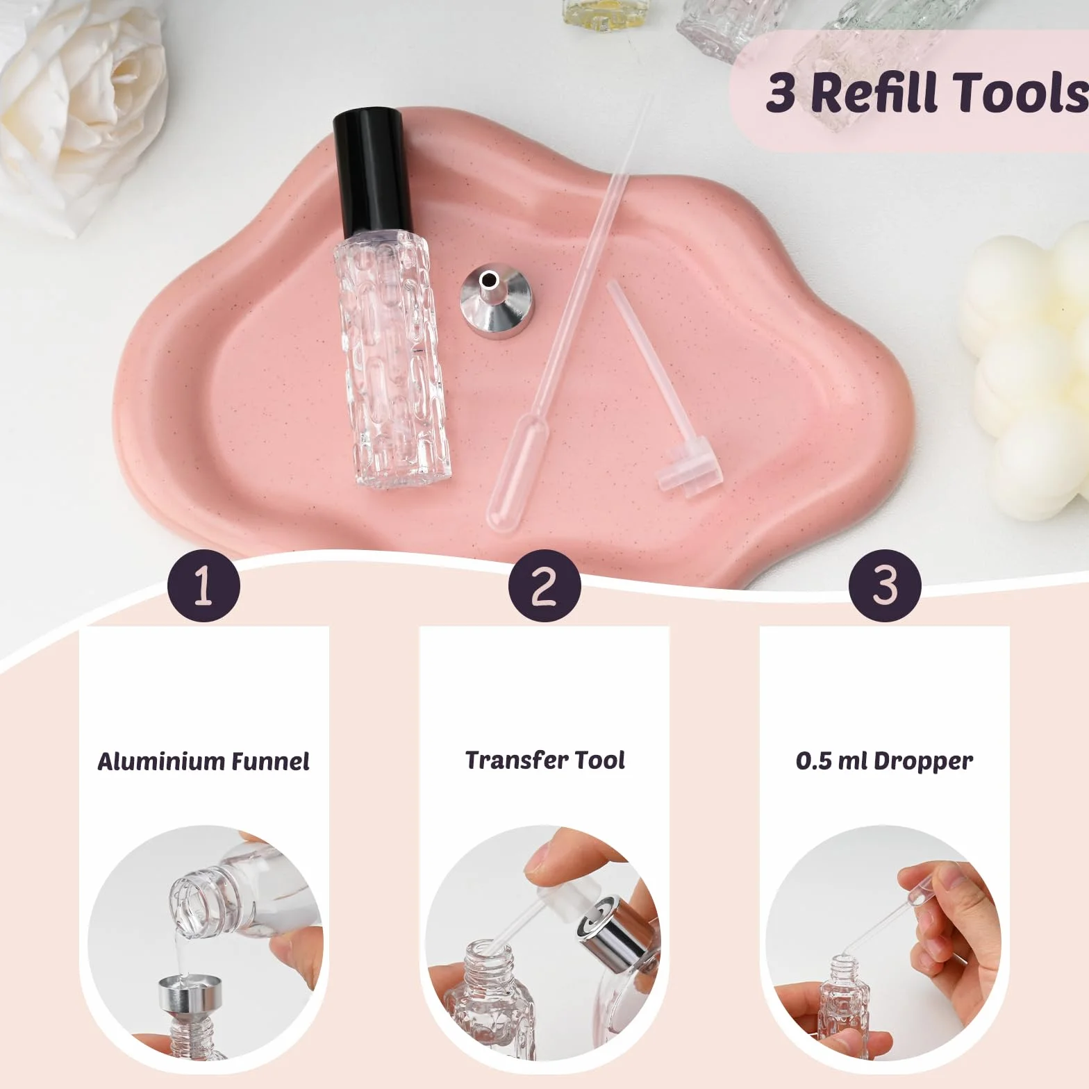 Atomizador Perfume Recargable 10ml 4 Piezas, Bote Colonia Viaje Rellenable, Pulverizador Pequeño, Decants Vidrio, Mini Frasco Portátil Multicolor