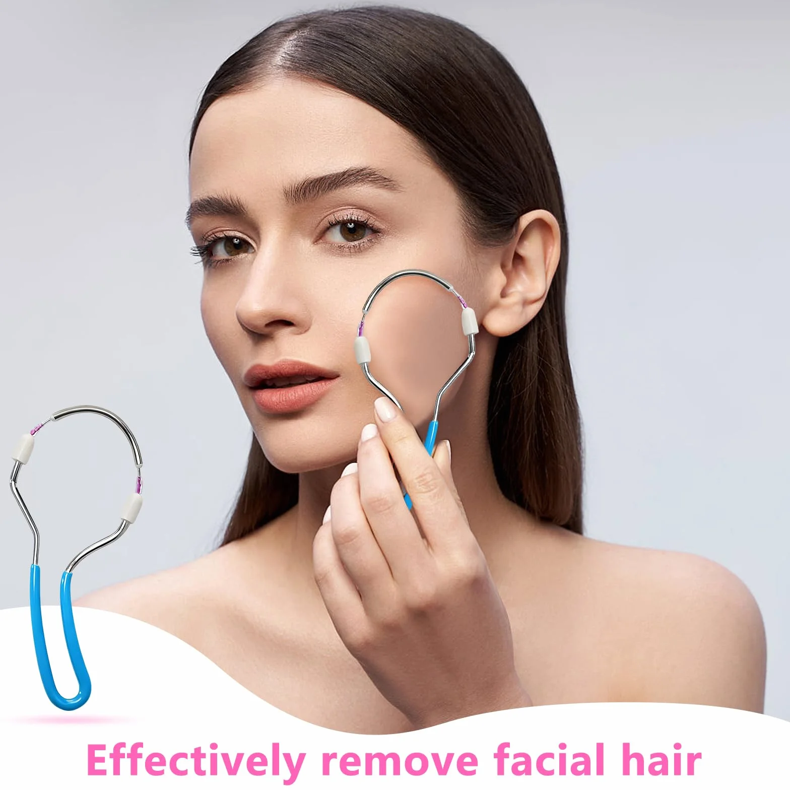 Depiladora Facial Manual 4 Piezas Herramientas de depilación con Hilo de Resorte para Mujer eliminación Vello Cara Cuello Labio Superior portátiles Uso hogar Viaje