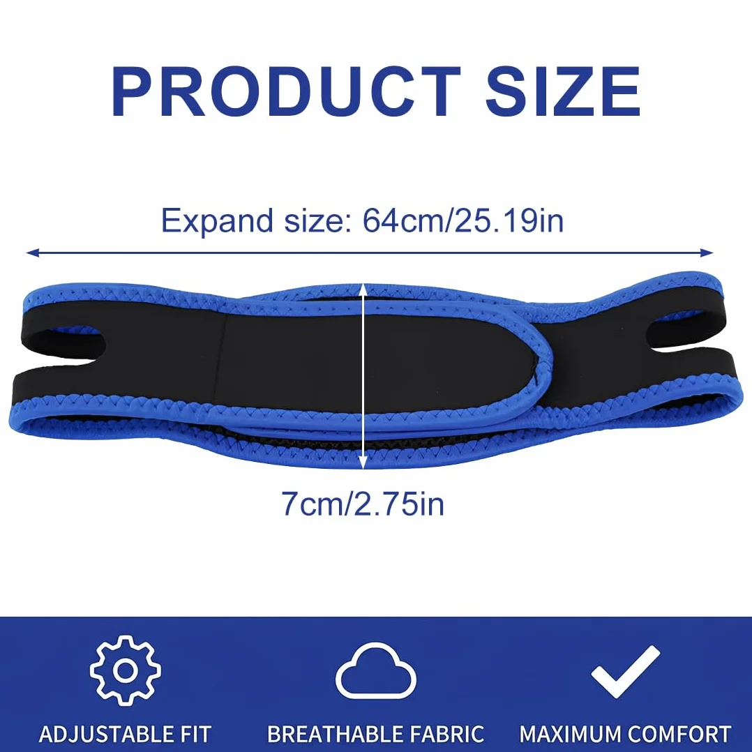 Correa Para La Barbilla Ajustable Para Dormir, Soporte de Mandíbula Suave (Azul)
