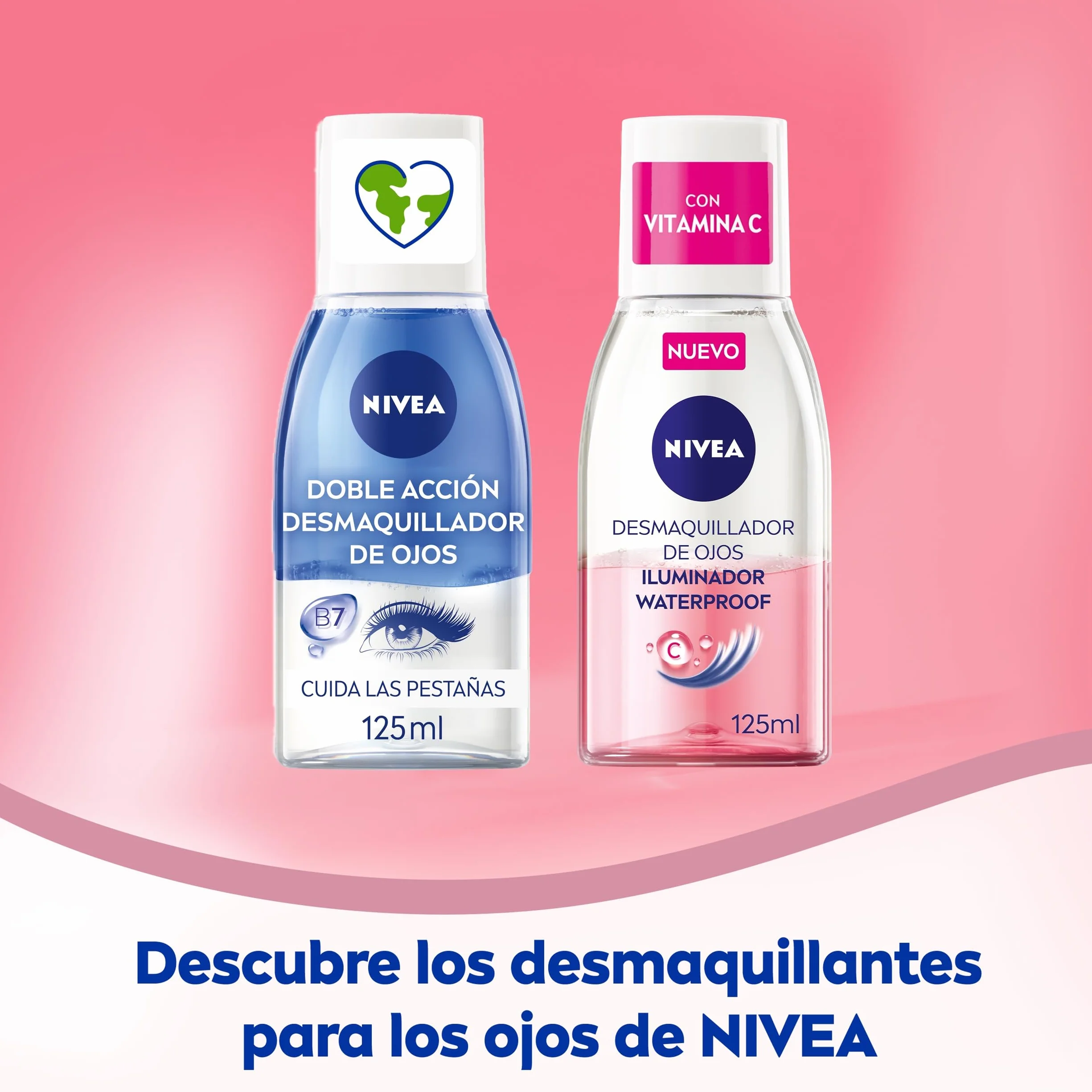 NIVEA Desmaquillador de Ojos Iluminador Waterproof 125 ml Bifásico con Vitamina C