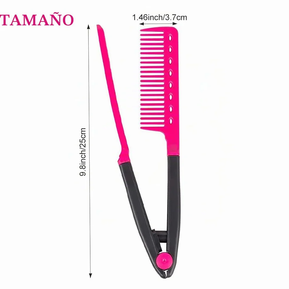Peine en forma de V para cabello abultado y descuidado, casa y salón