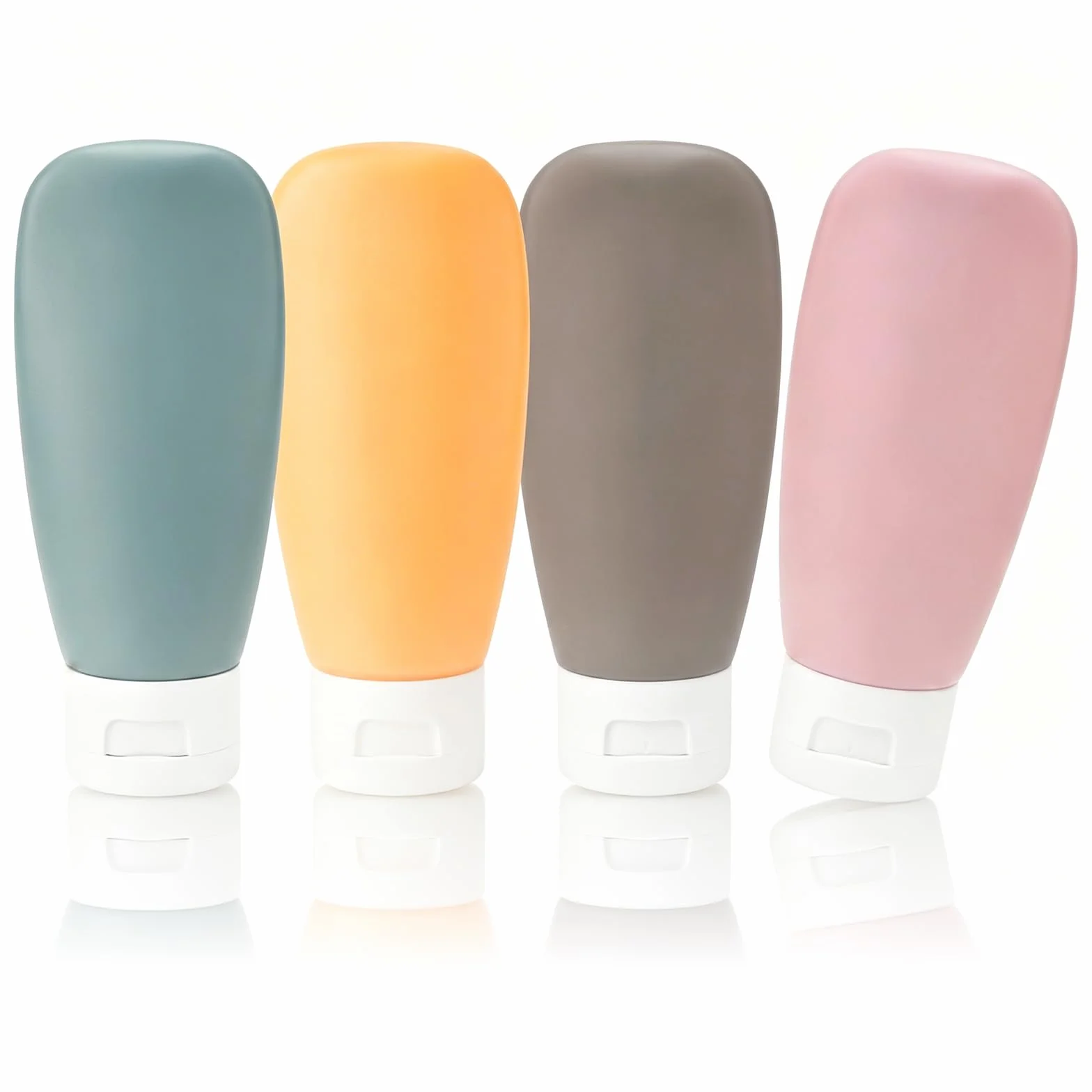 Botellas de Viaje Silicona 4 Pack - Botes Rellenables Sin BPA para Champú y Lociones