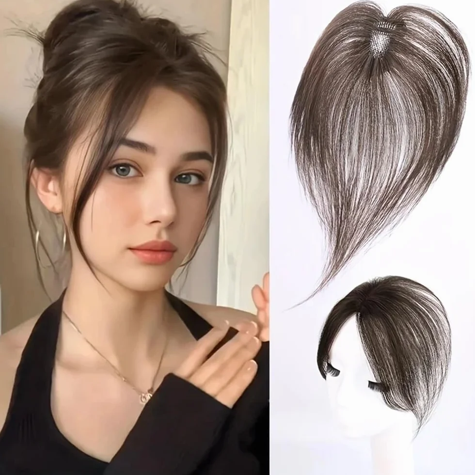 Extensión capilar con clip para flequillo, cobertura de 360° para mujeres con cabello escaso, para uso diario añade el volumen del cabello (Mocha)