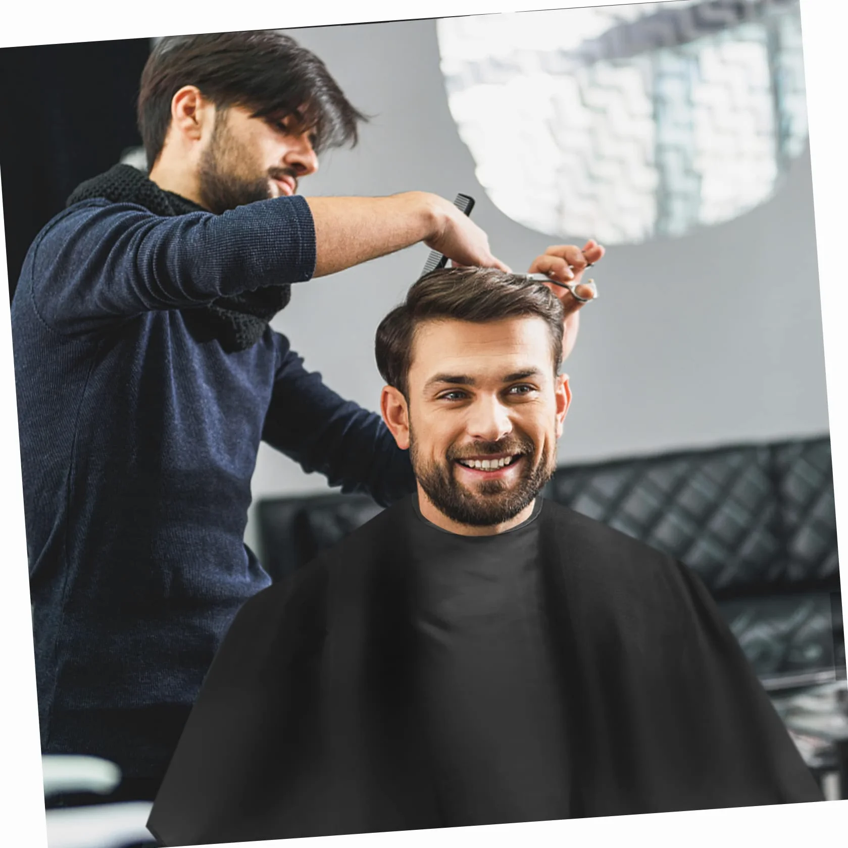 FRCOLOR 5 sets peluquería paño cepillo peluquería capa de peluquería para hombres mini plumero ropa de trabajo para hombres peluquería corte chaqueta