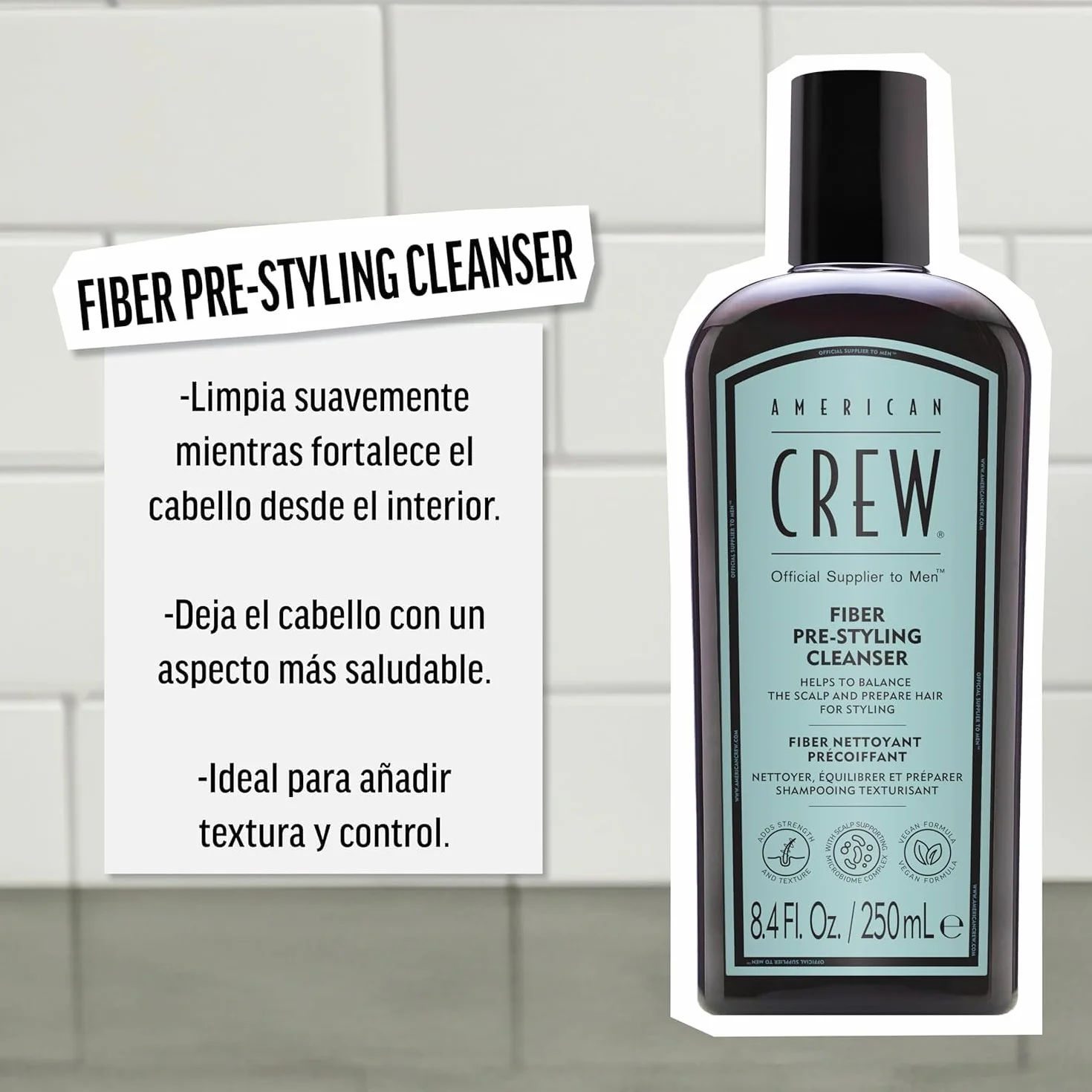 American Crew Duo Fiber Set Regalo Champú Pre-Styling Cleanser 250ml Fiber Classic 50g Hombres
