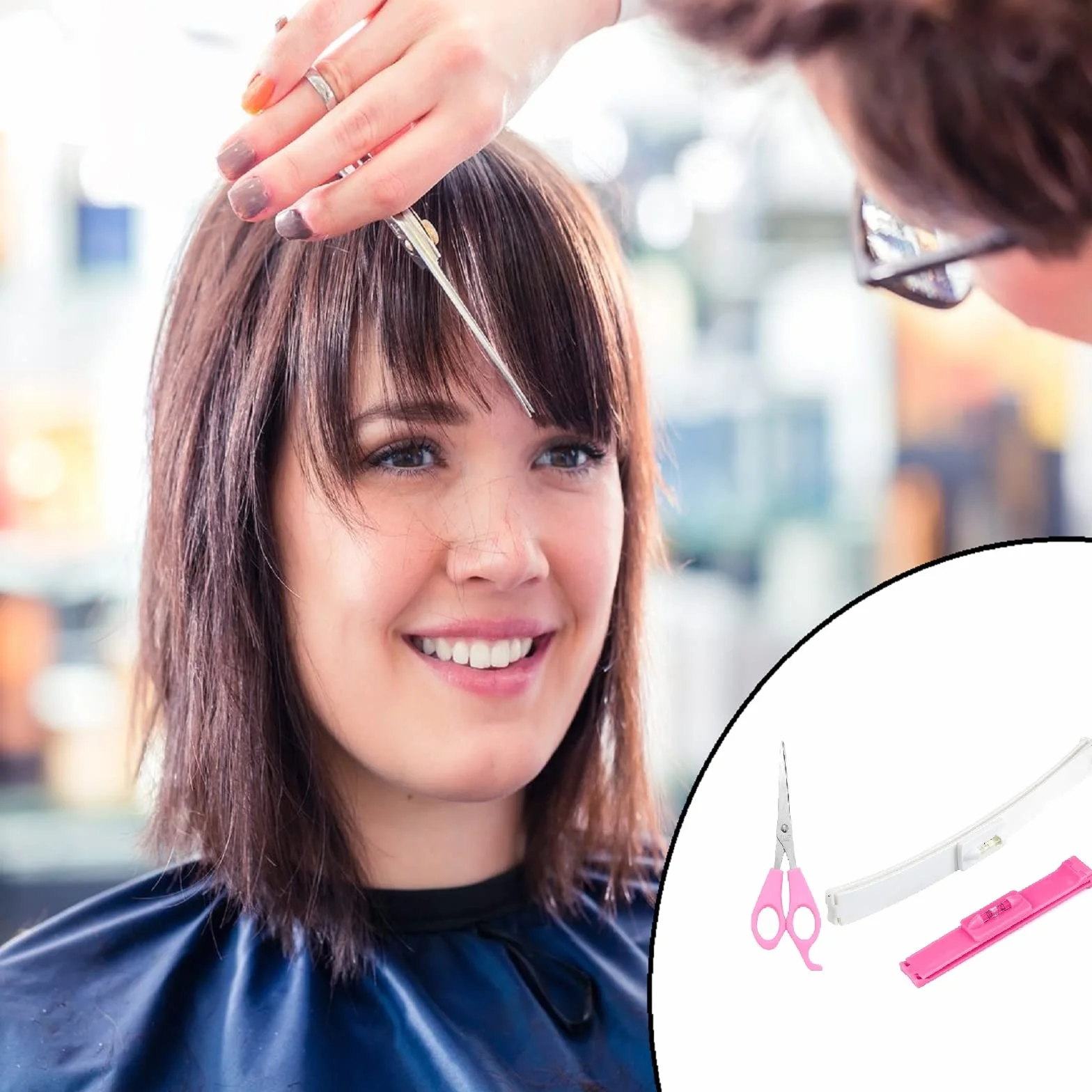Clips de corte de pelo cortapelos pinzas peluquería regla peinado tijera fácil cortar flequillo estilo