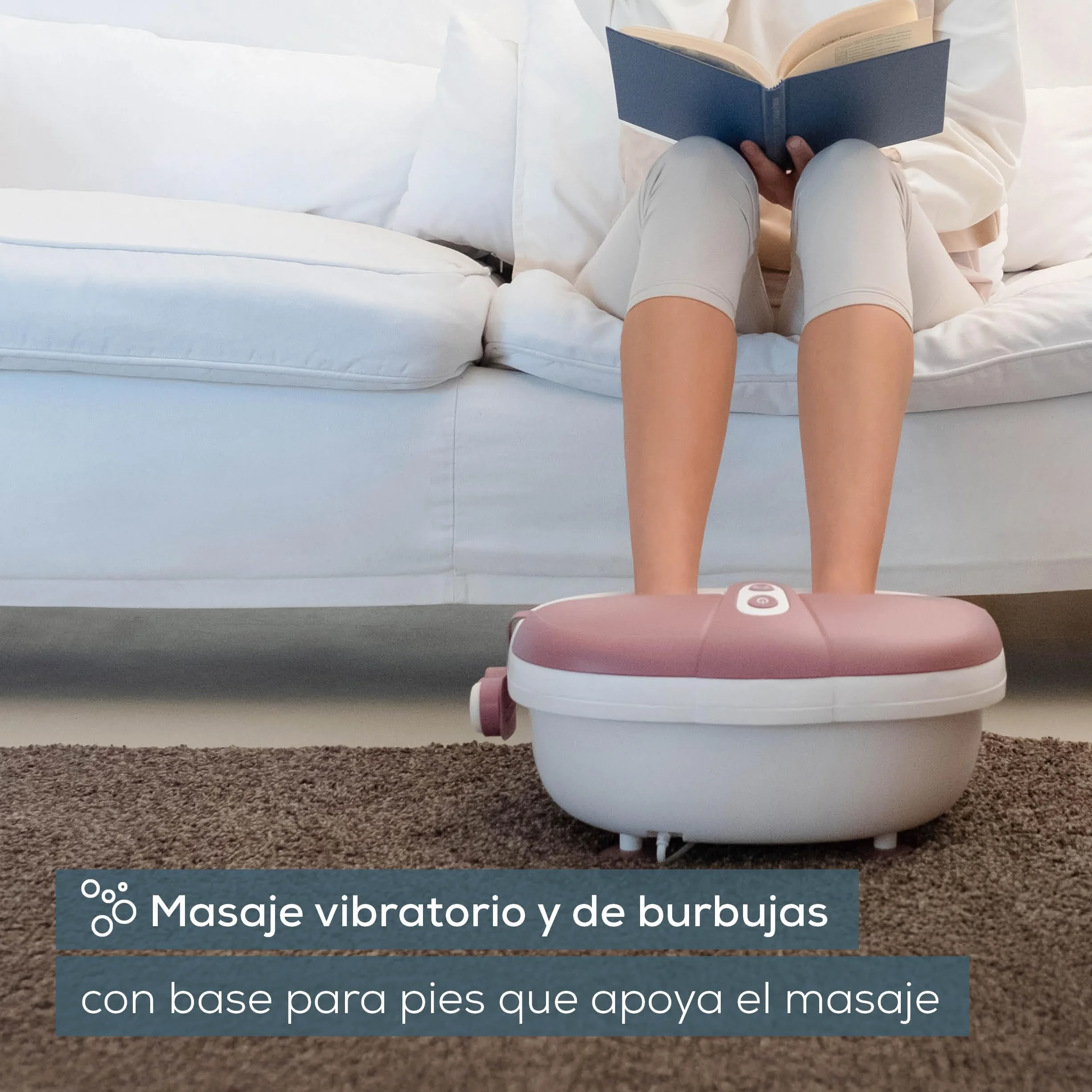 Beurer FB 35 baño de pies con masaje vibratorio y burbujas, 3 accesorios, luz infrarroja, aromaterapia, talla 44