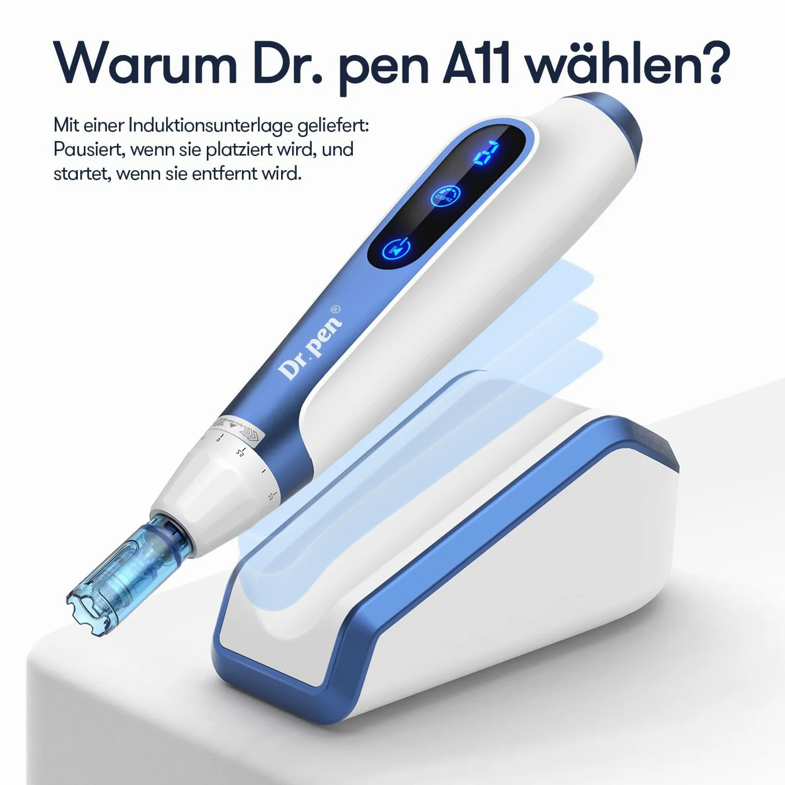 CHUSE Bolígrafo de microagujas A11 – eficaz contra las arrugas | Base de sensor inteligente, cómodo diseño inalámbrico, ideal para salones de belleza y en casa | perfecto regalo de Acción de Gracias y