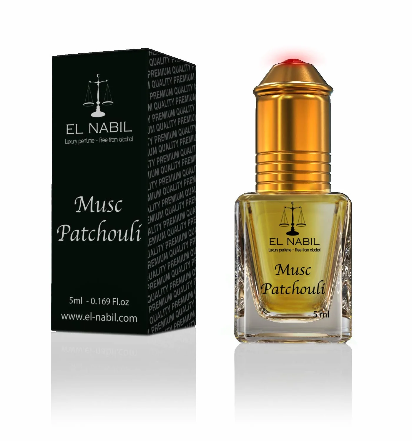 El Nabil Misk Musc Aceite Perfumado Almizcle Pachuli 5 ml Perfume para Hombres y Mujeres