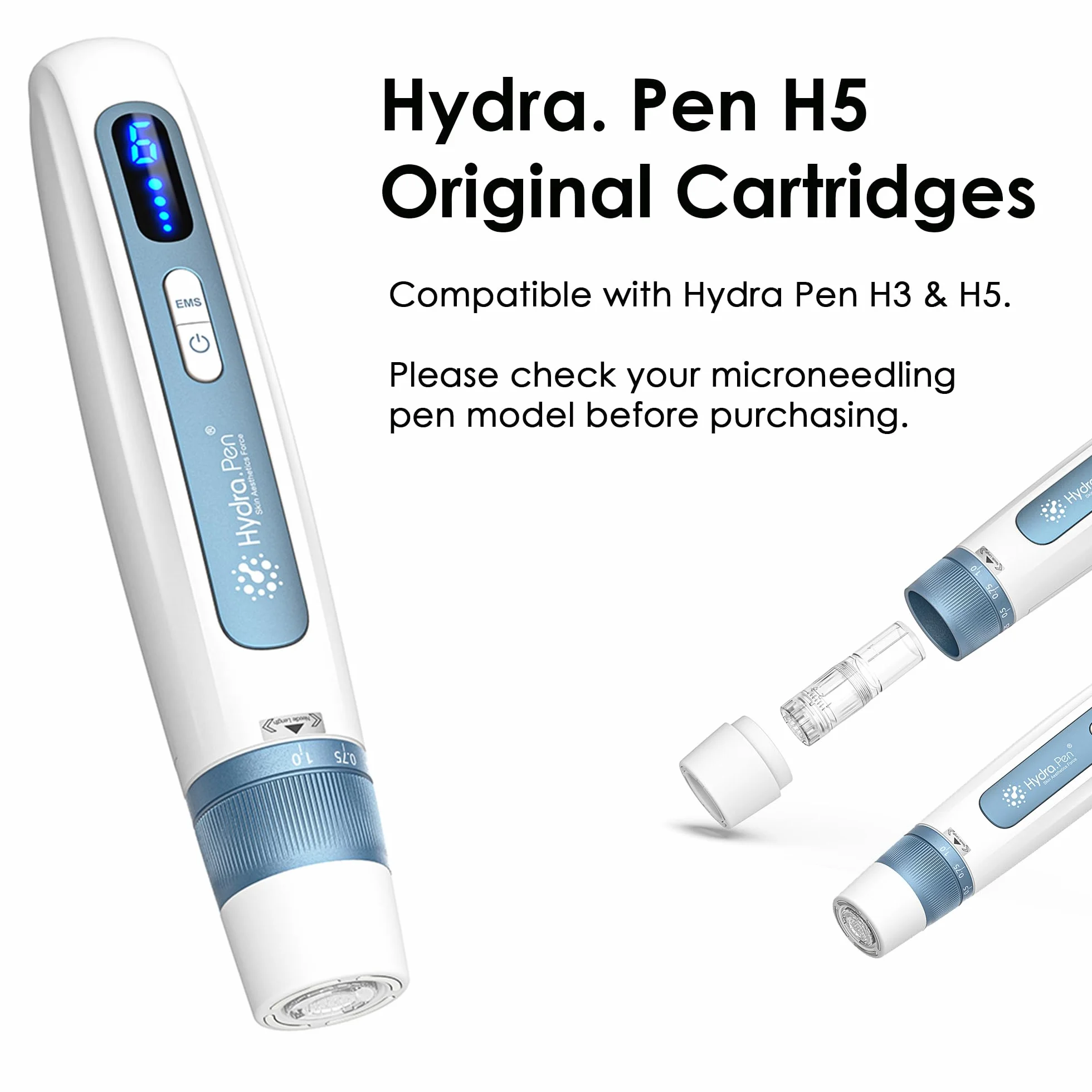 Cartuchos de Repuesto 24 Agujas para Microneedling Compatibles con Hydra Pen H3 H5, 15 Piezas