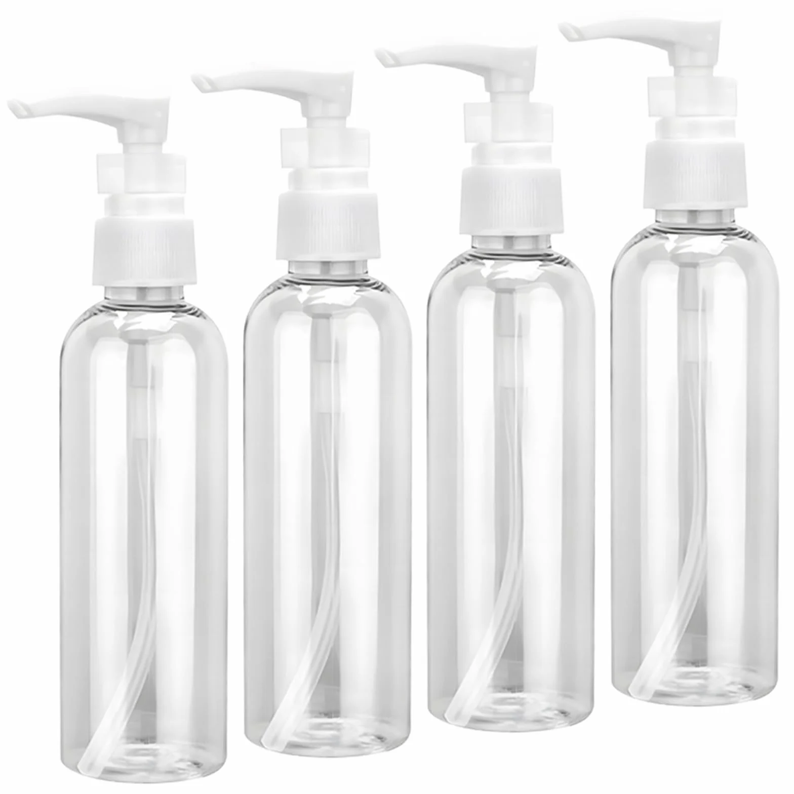 Frascos con Bomba Airless 100 ml, Plástico Transparente Reutilizable, Dosificadores Vacíos para Cosméticos