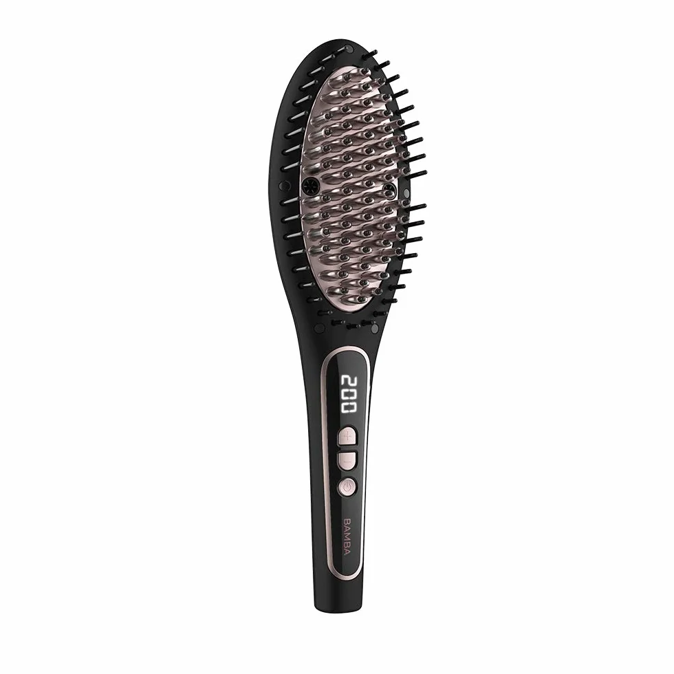 Cecotec Cepillo Alisador Eléctrico Bamba InstantCare 900 Perfect Brush, 61 W, Revestimiento de Queratina y Aceite de Argán, Temperatura Regulable, Cabezal Cerámico, Autoapagado