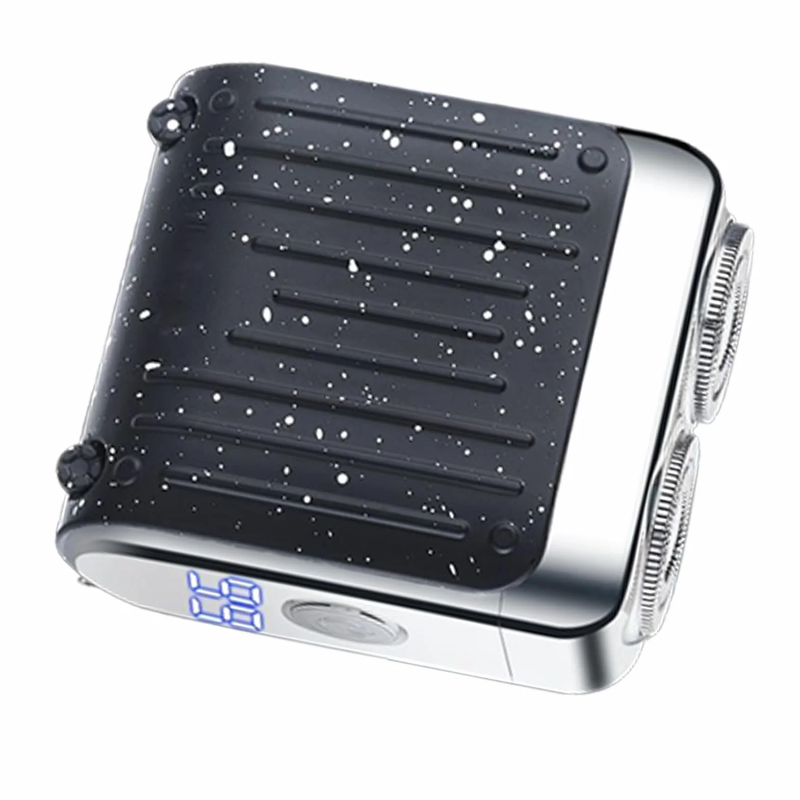 Mini Carga Eléctrica USB Afeitadora Barba Doble Anillo LED Portátil Húmedo Seco