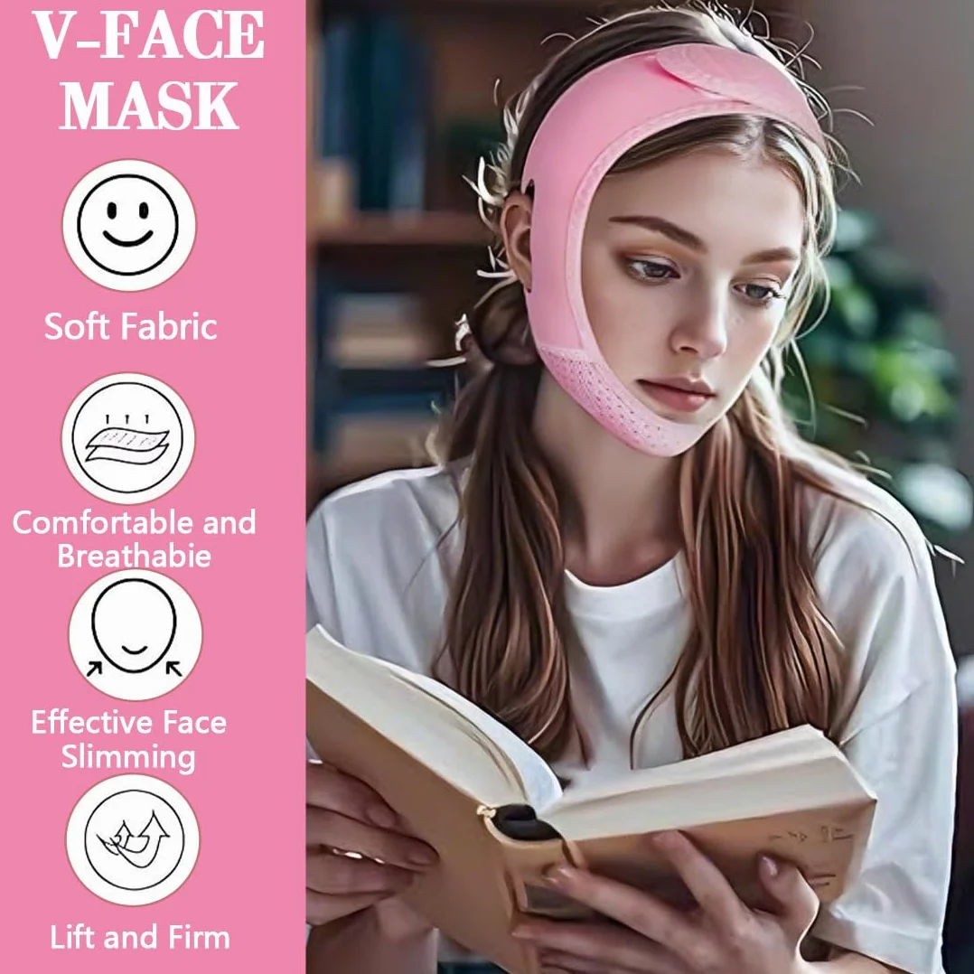Mentonera Papada Reutilizable V-Line Lifting Face Mask Chin Strap Correa Adelgazante Facial Vendaje Cinturón de Estiramiento Facial
