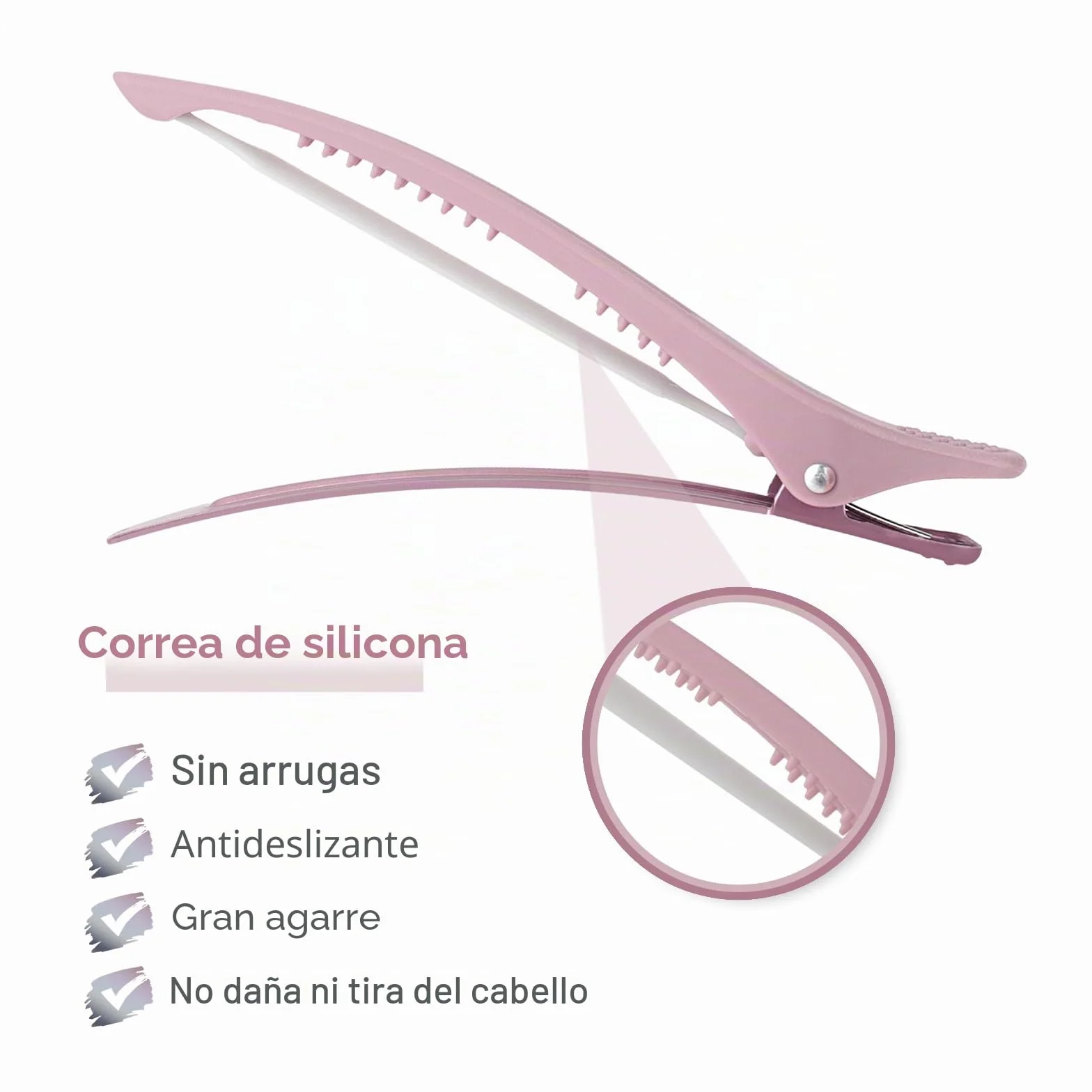 AIMIKE Pinzas Pelo Seccionamiento Profesionales Duckbill con Banda Silicona Accesorios Estilismo Salón