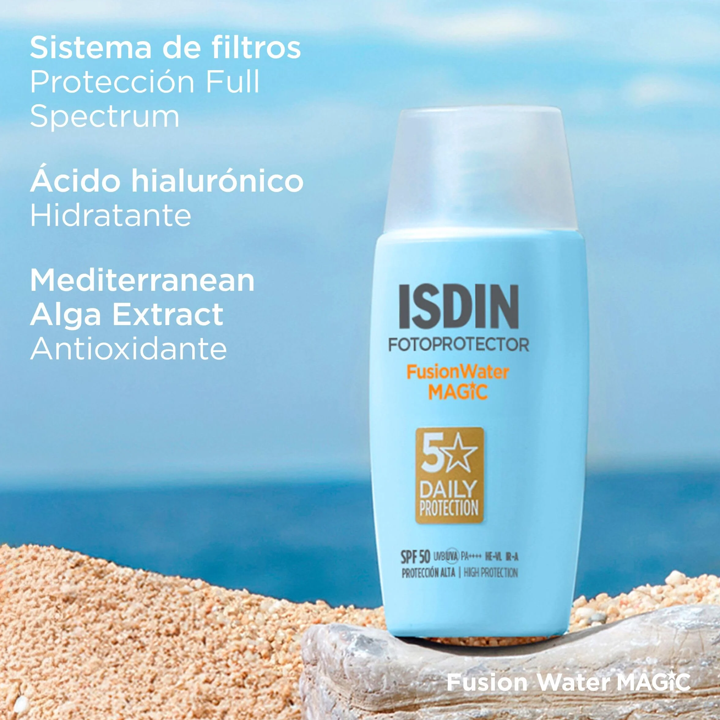 ISDIN Fotoprotección Fusion Water MAGIC SPF 50 Protector Solar Facial 50ml