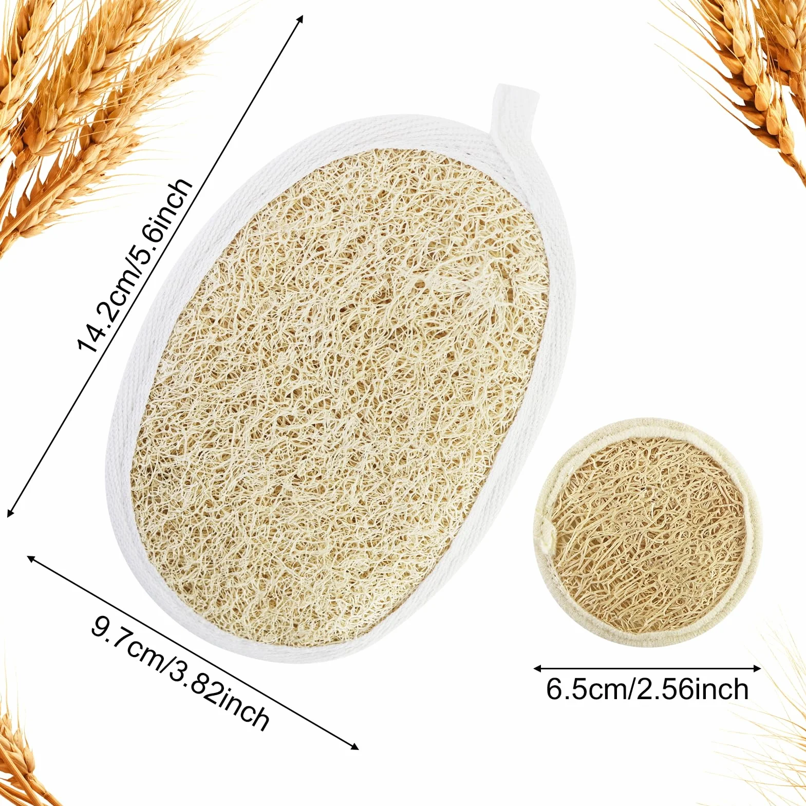 Esponjas naturales de luffa para el cuerpo, exfoliante de ducha reutilizable