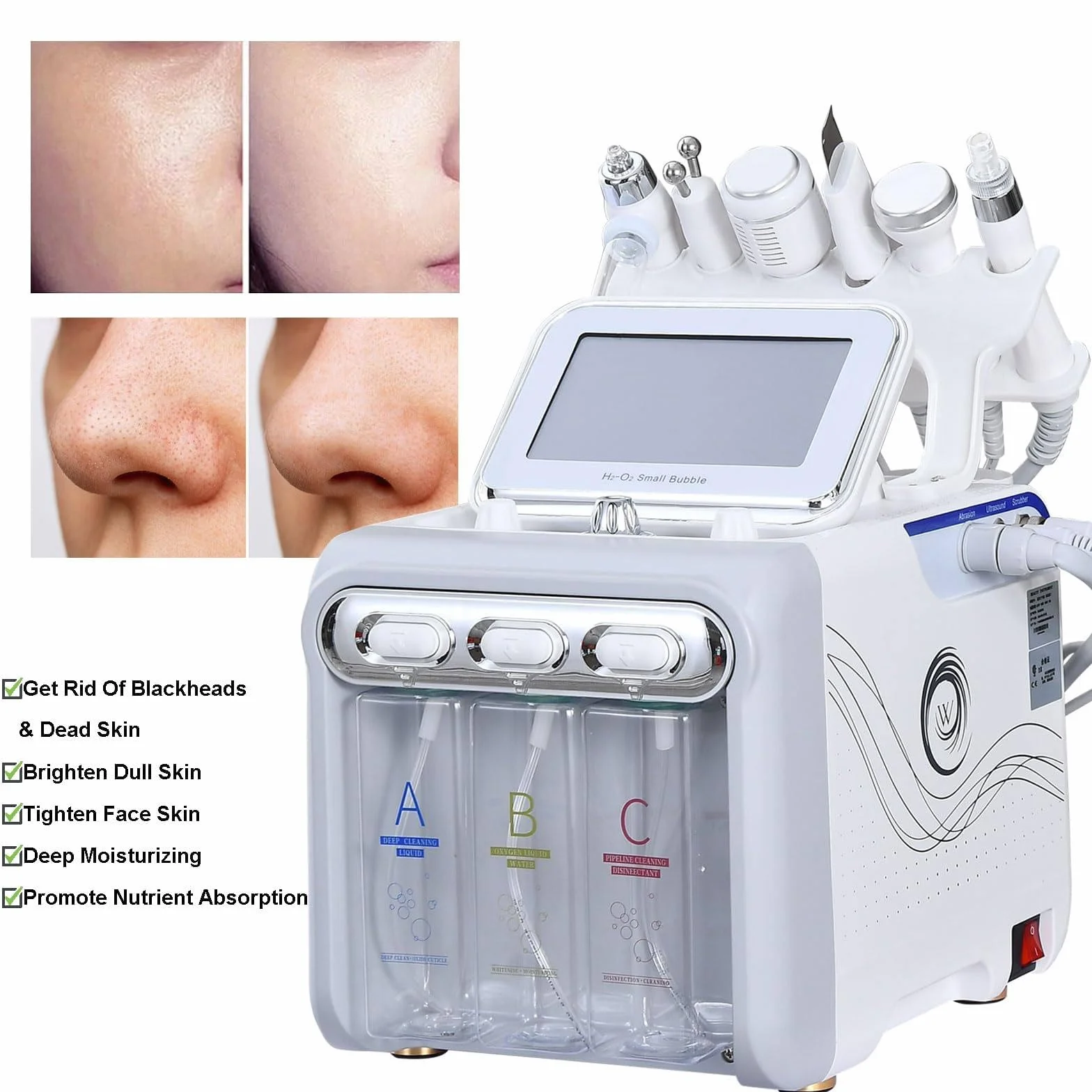 Máquina De Microdermoabrasión De Diamante 7 En 1 | Dispositivo De Hidrodermoabrasión Facial, Exfoliación Facial Para El Cuidado De La Piel En Casa O En Un Salón De Belleza