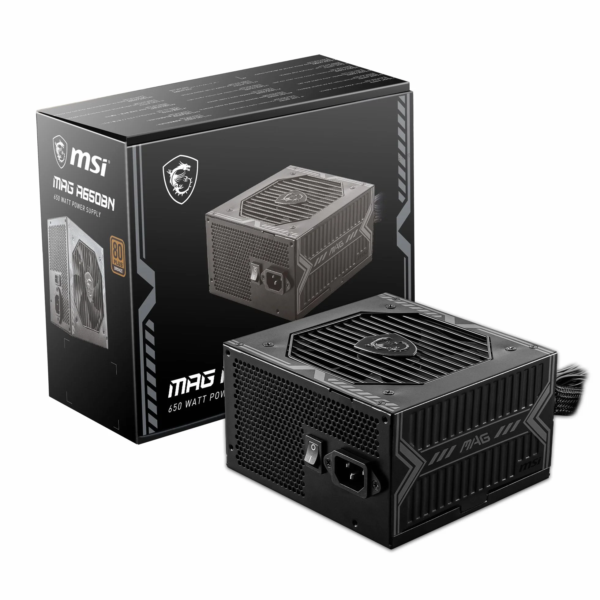 MSI MAG A650BN Fuente de Alimentación Gaming 80 Plus Bronze 650W 12V Single-Rail DC-to-DC 120mm
