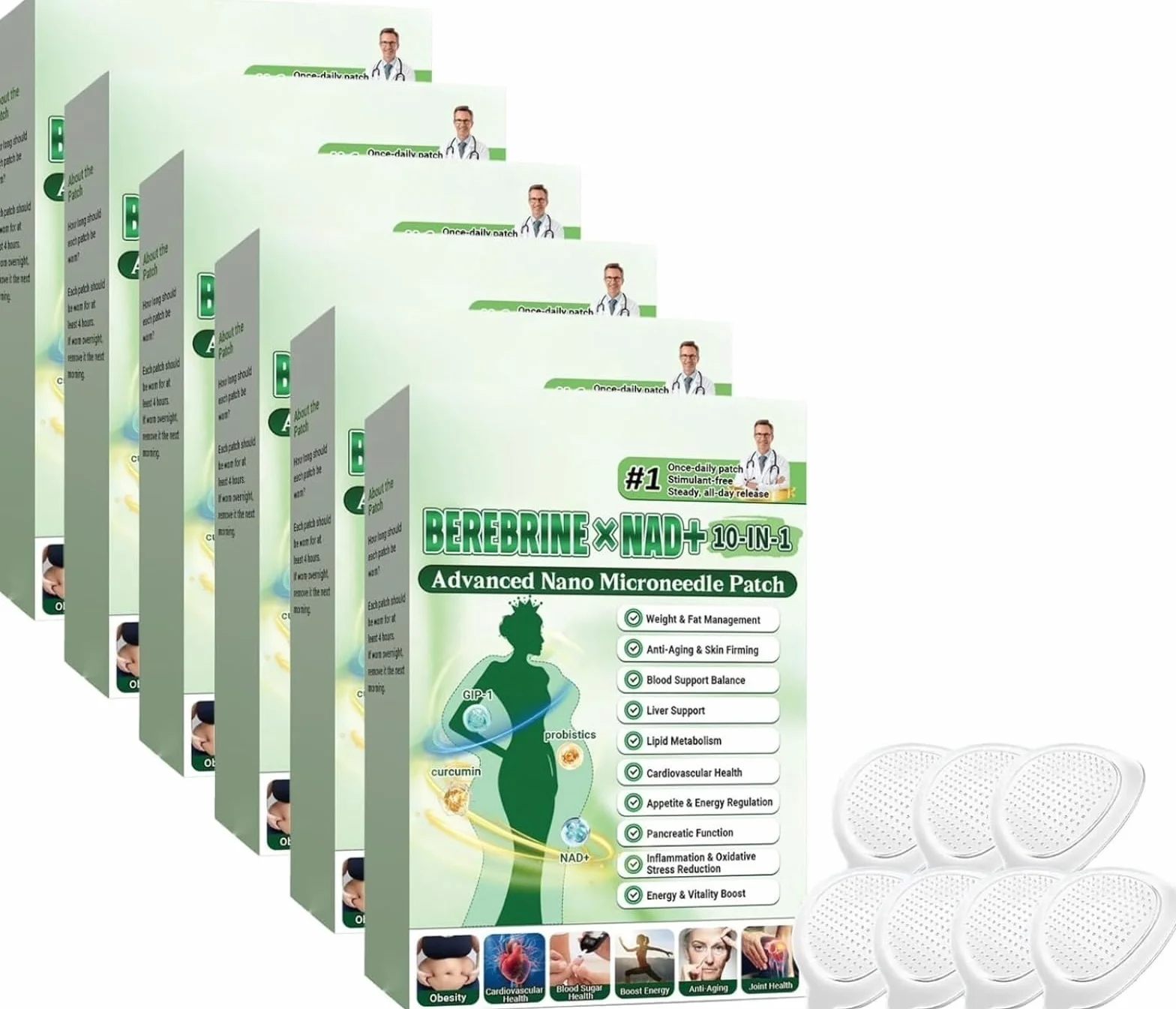 Parches de cuidado corporal Moringa Lote de 2 a 6 cajas 7 parches por caja