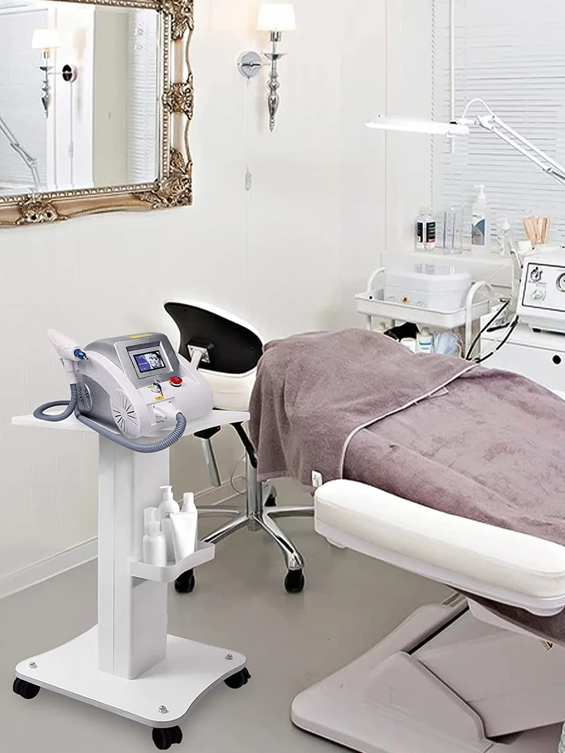 Carro de cosméticos con ruedas ABS 67x34x37.5 cm portátil Beauty Salon Trolley