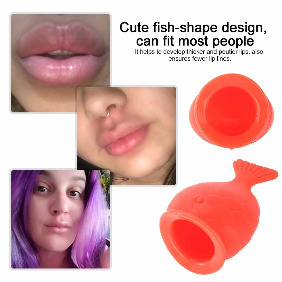 Lip Plumper Tool, Fish Lips Lip Enhancer, Portable Lip Plumper Gloss Set