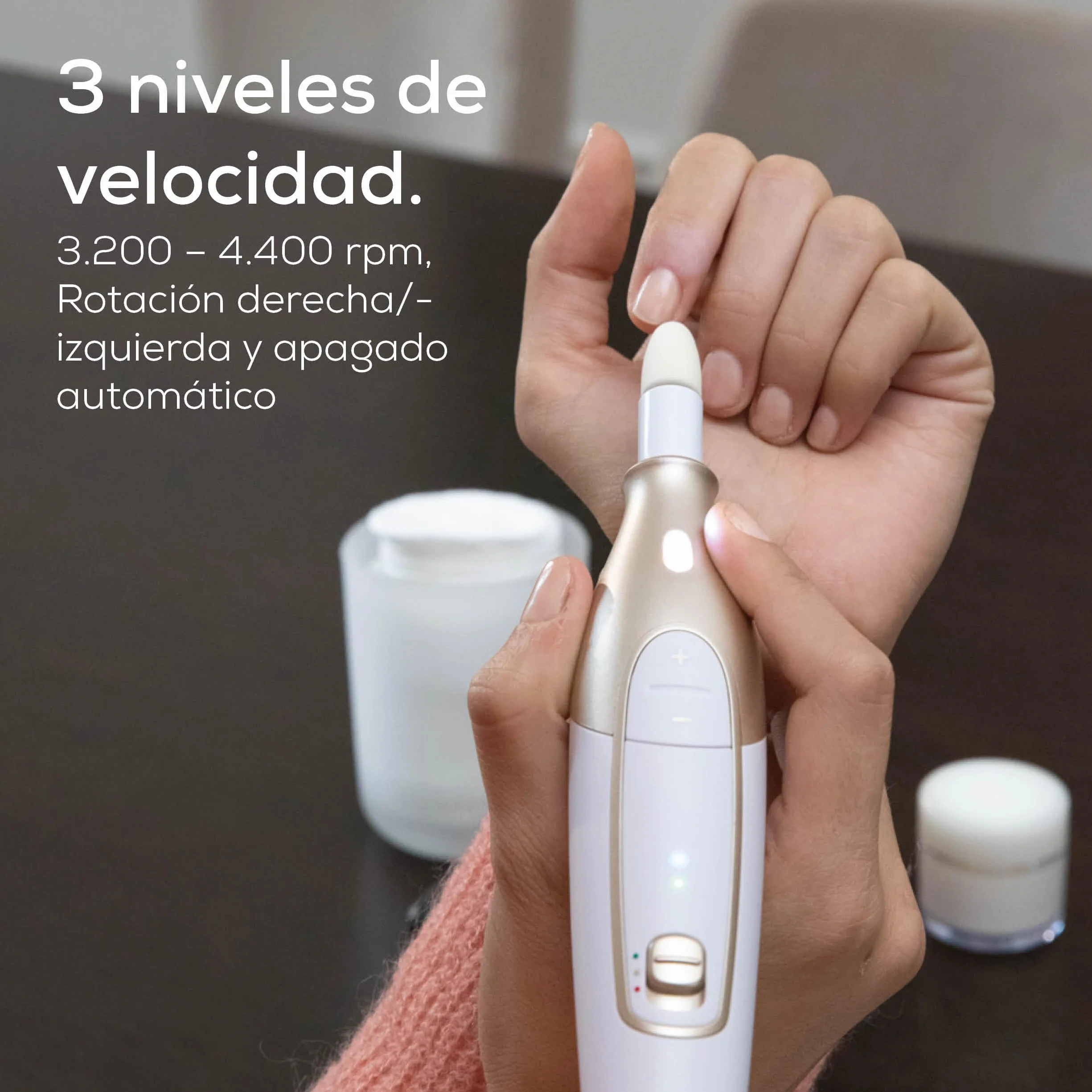 Beurer MP 64 Set de manicura y pedicura profesional con batería recargable, torno para uñas inalámbrico, 10 accesorios para el cuidado de las uñas, con luz LED